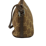 Gucci Brown Leather Trim GG Boat Pochette