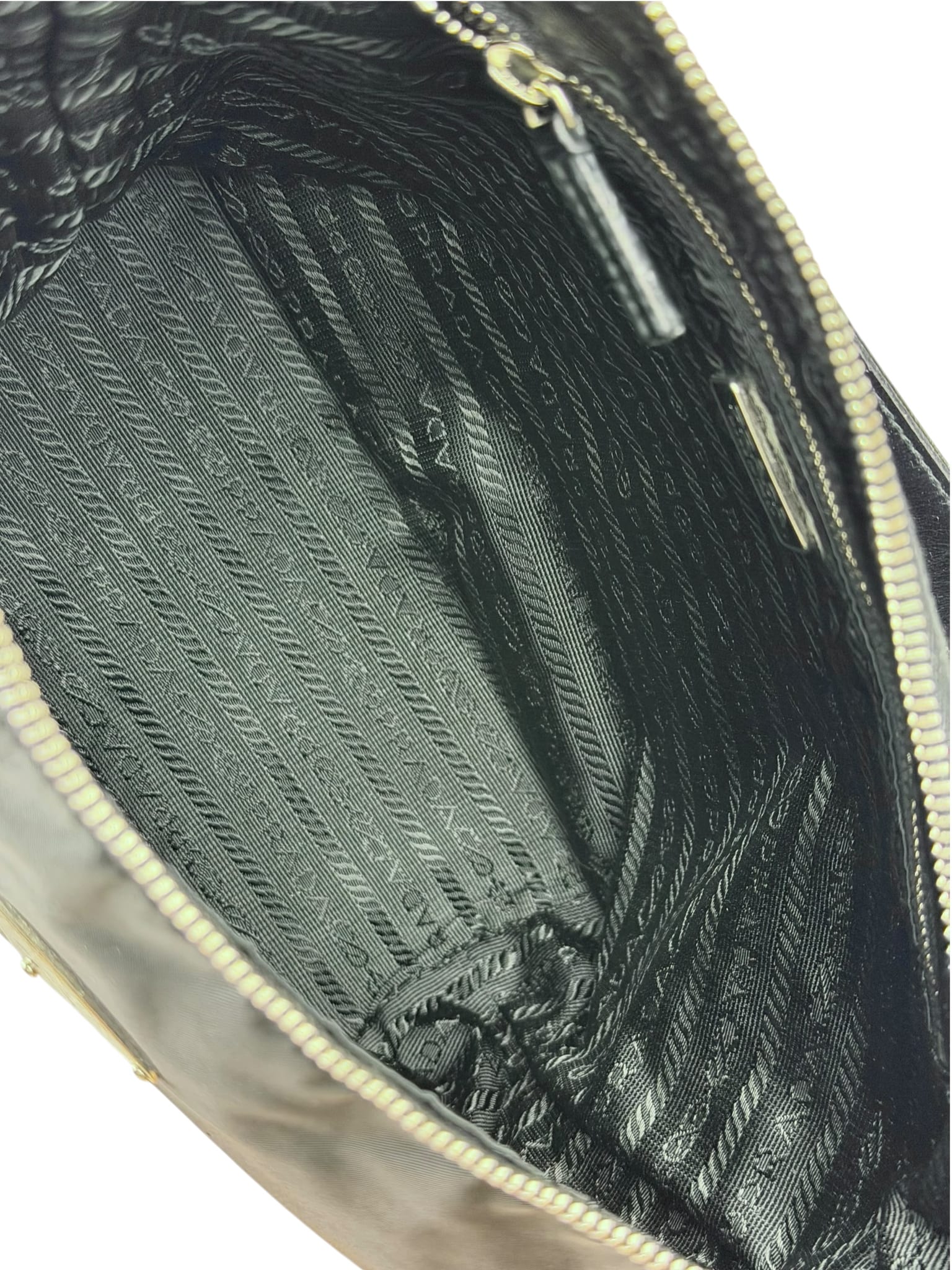 Prada Black Leather Trim/Tessuto Nylon  Shoulder Bag