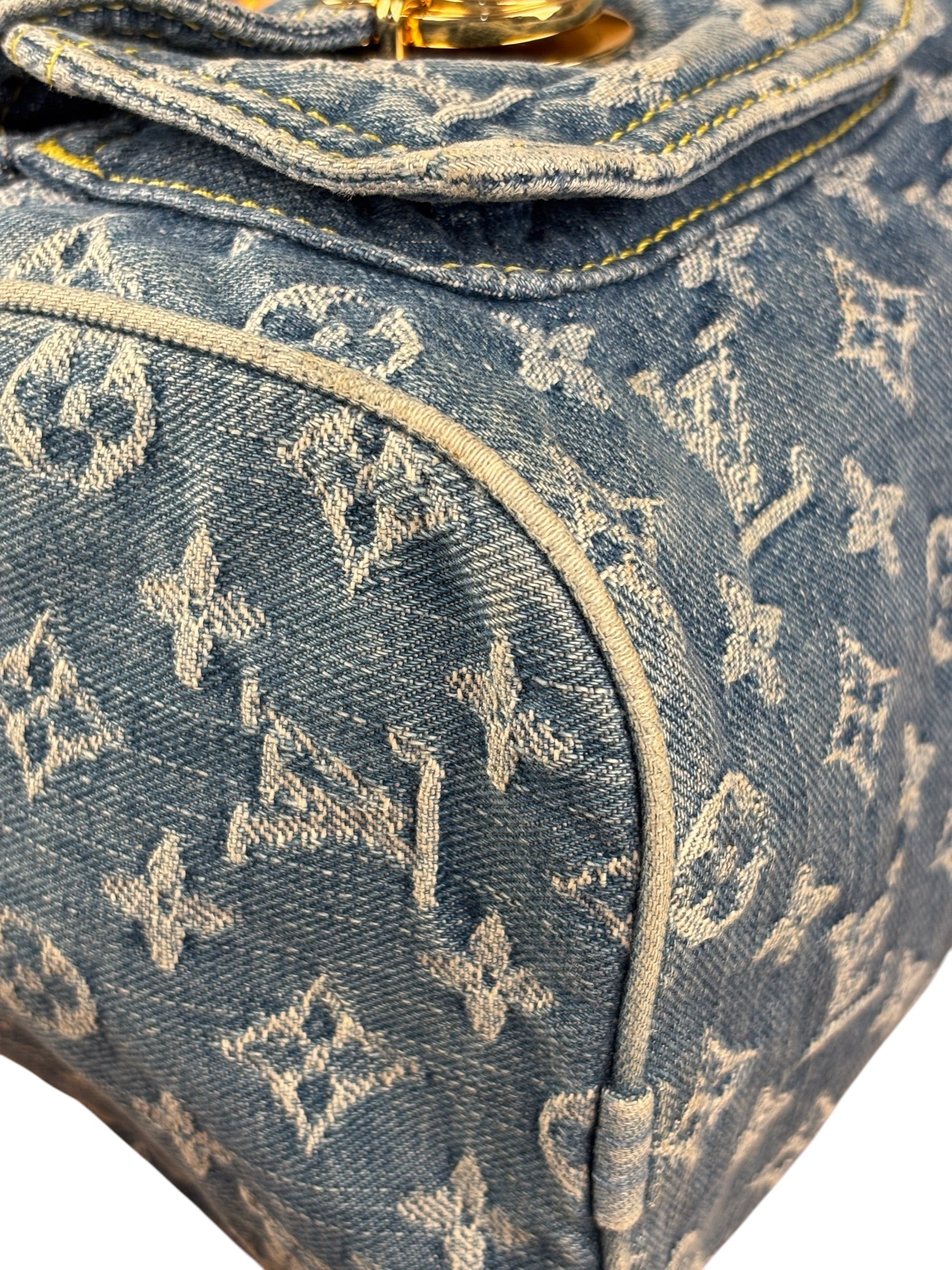 Louis Vuitton Vintage Denim Leather Trim Monogram Neo Speedy 30