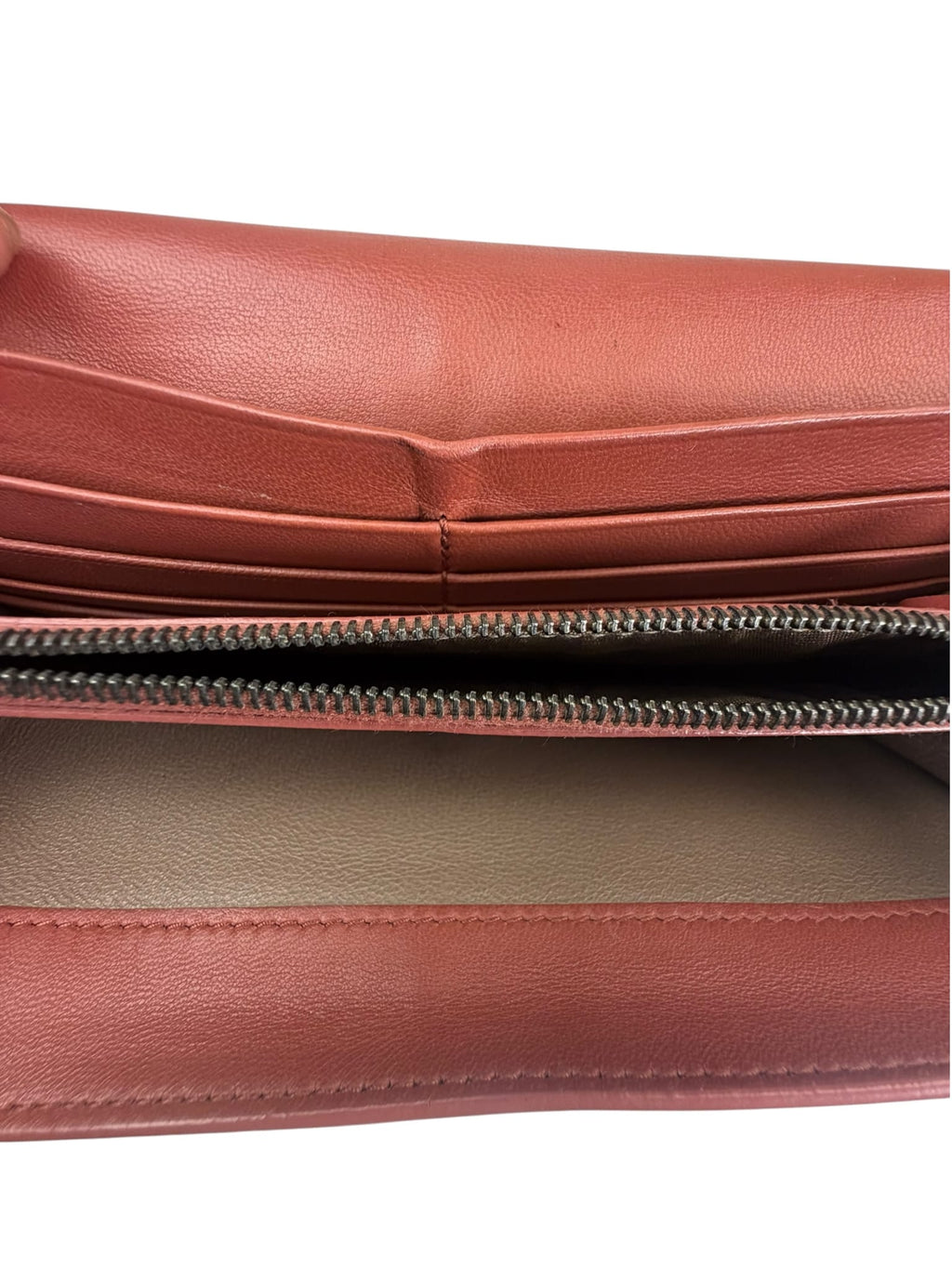 Bottega Veneta Clay Red Intrecciato Continental Long Wallet