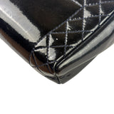 Chanel Navy Patent Leather Matelasse Chain Pouch 2013