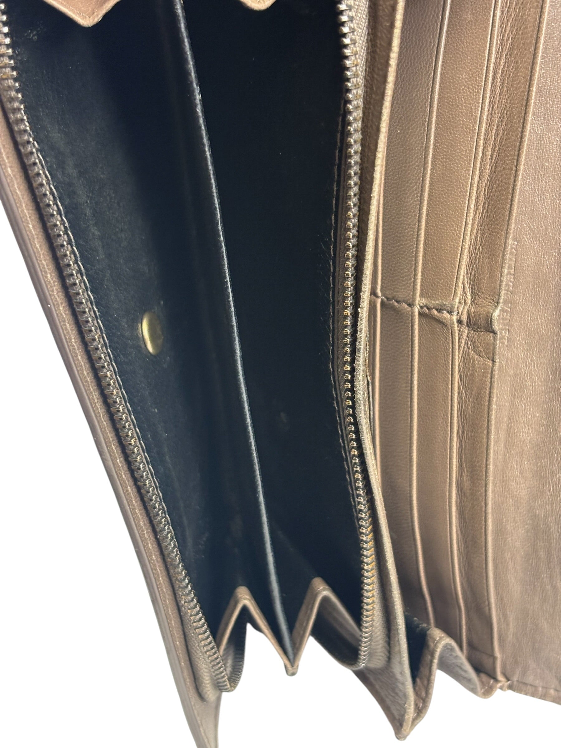 Bottega Veneta Grey Leather Intrecciato Flap Wallet