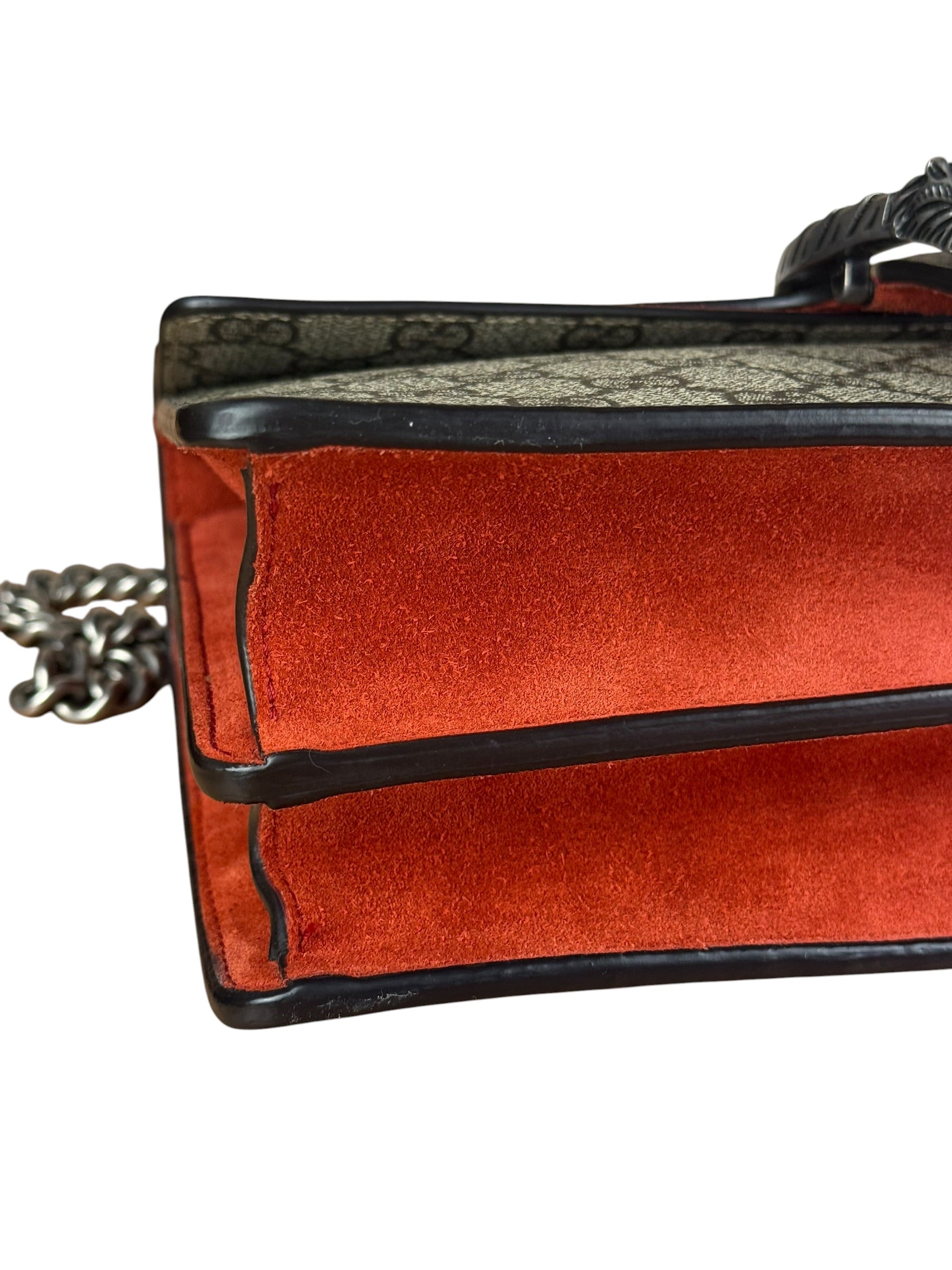 Gucci Red/Beige Dionysus GG Supreme Shoulder Bag
