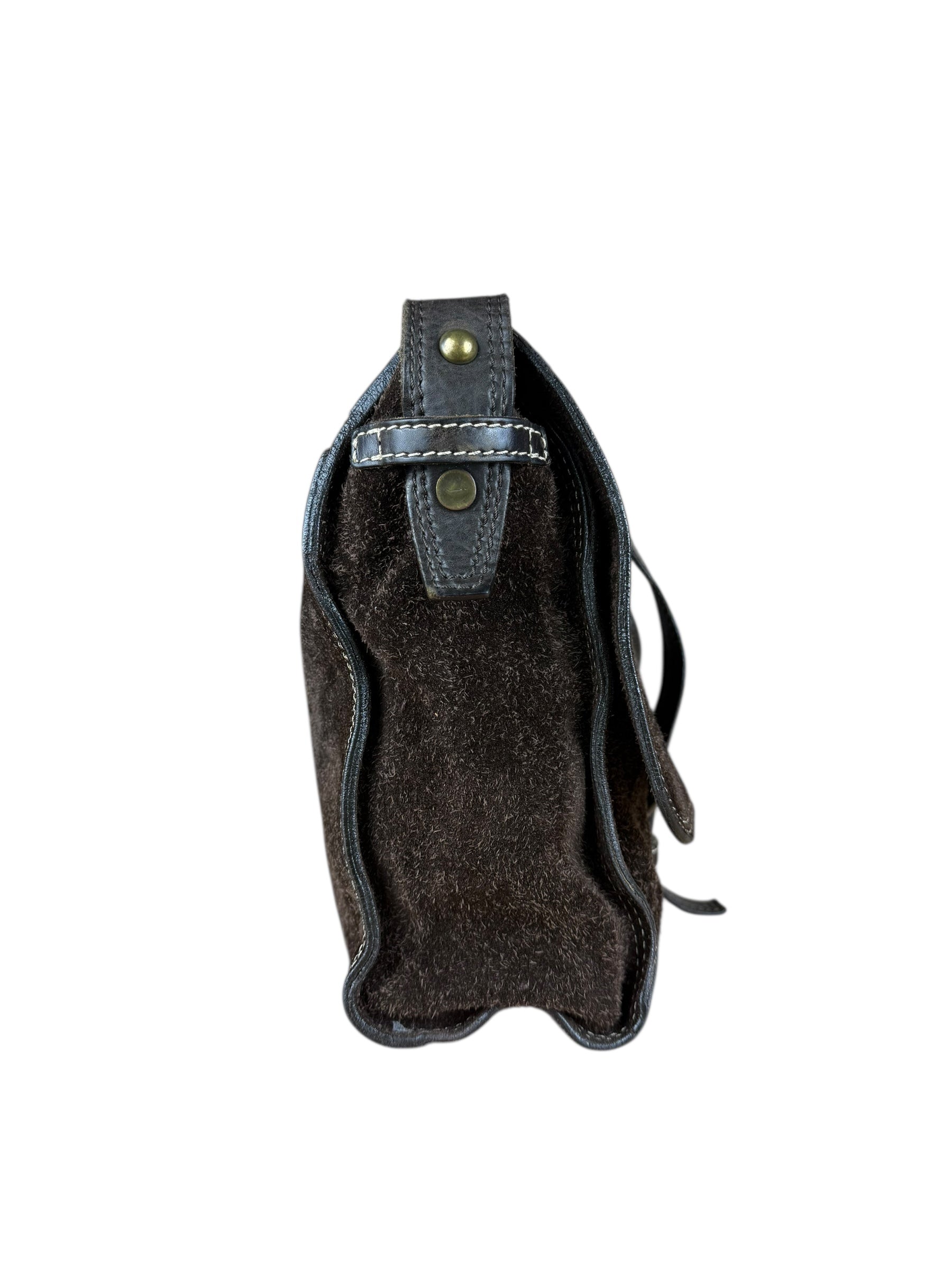 John Varvatos Suede Messenger Bag