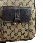 Gucci Vintage Brown Canvas GG Shoulder Bag