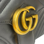 Gucci Black Leather Marmont Medium Shoulder Bag