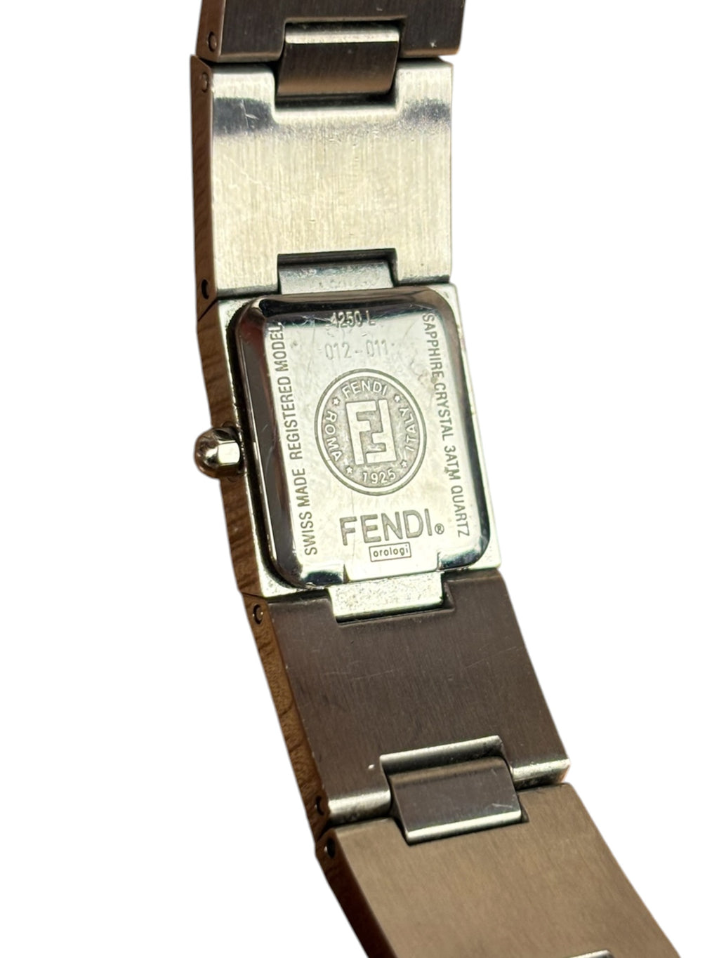 Fendi Salmon Dial Pyramid Silver Band