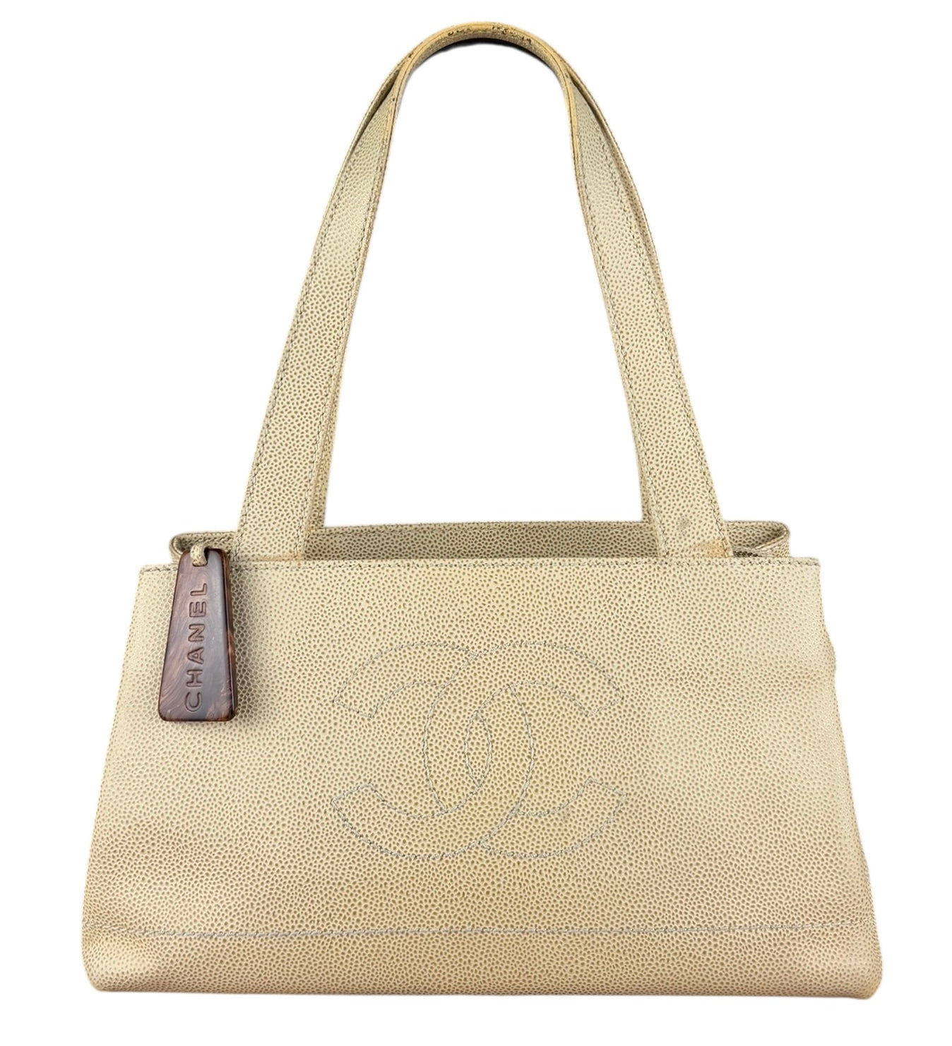 Chanel Vintage Caviar Beige Cocomark Bag