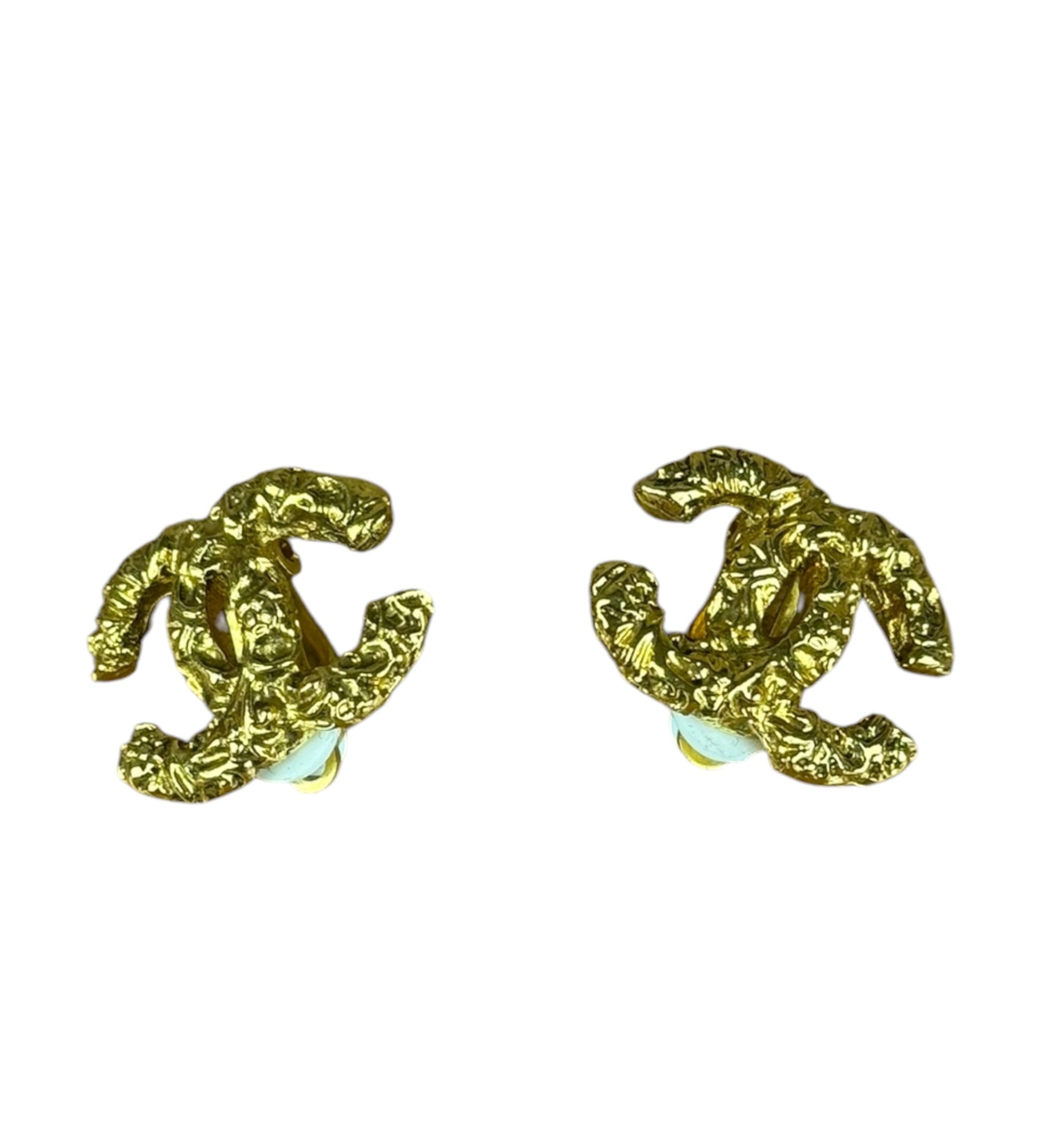 Chanel CC Logo Gold Clip-On Earrings