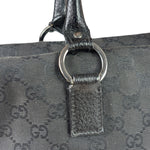 Gucci Black Leather Trim GG Top Handle Bag