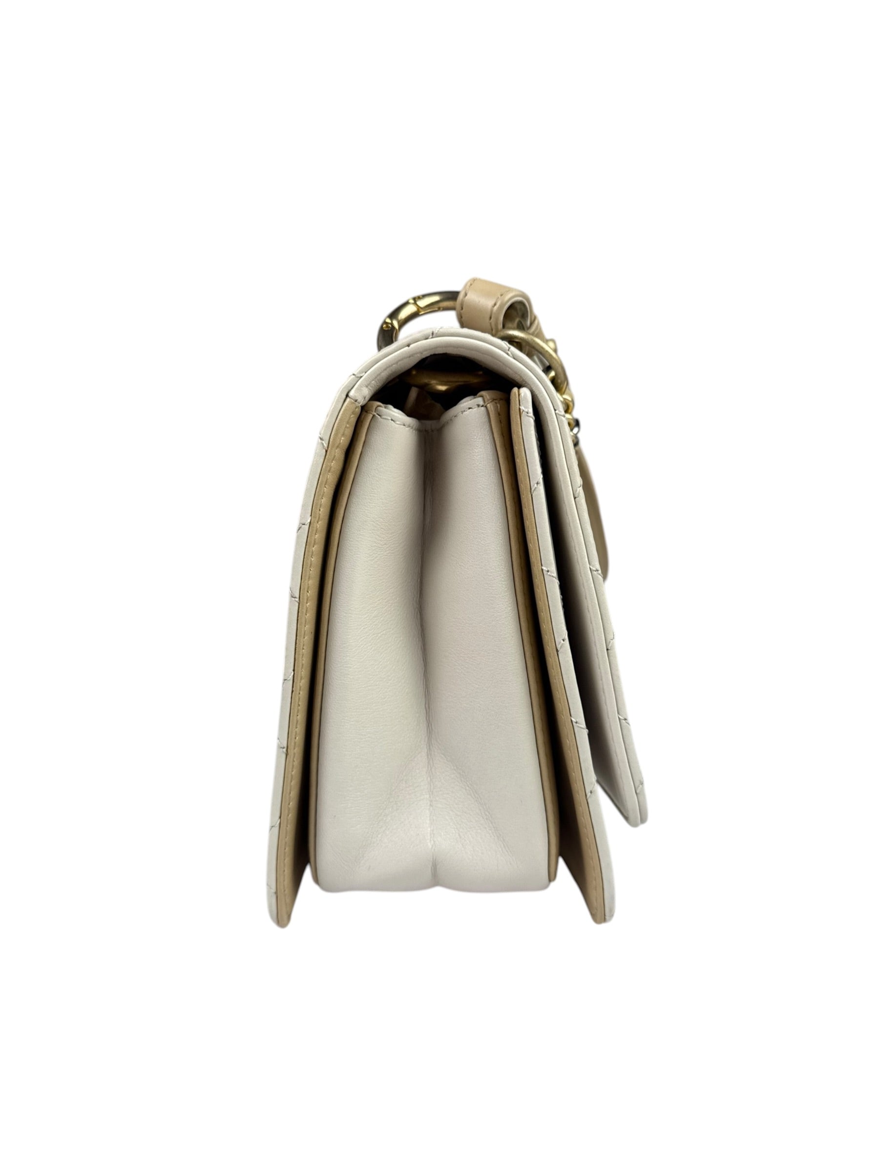 Chanel Cream Quilted Leather Flap Bag 2018