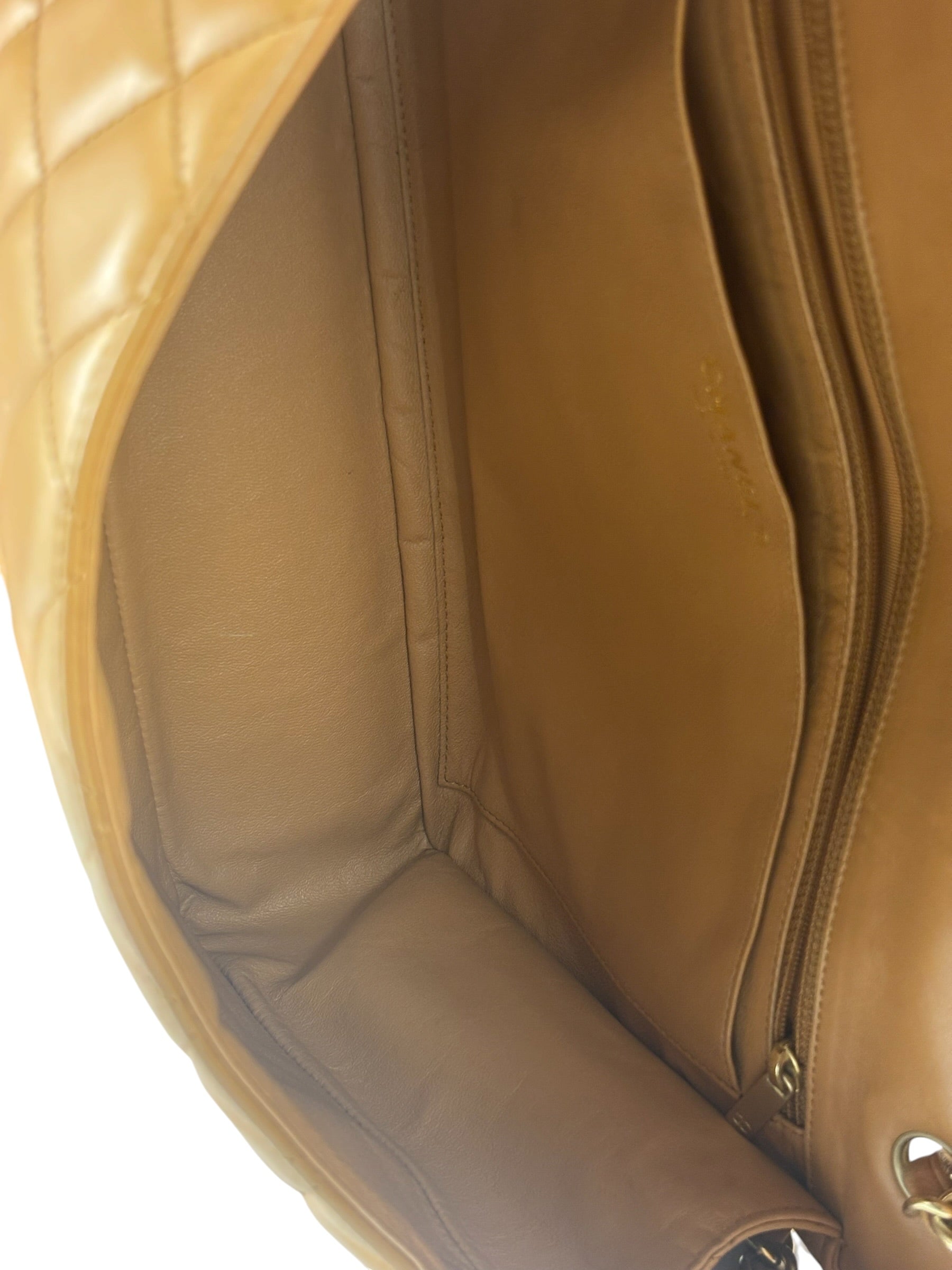 Chanel Caramel Brown Quilted Lambskin Large Shoulder Bag 2009
