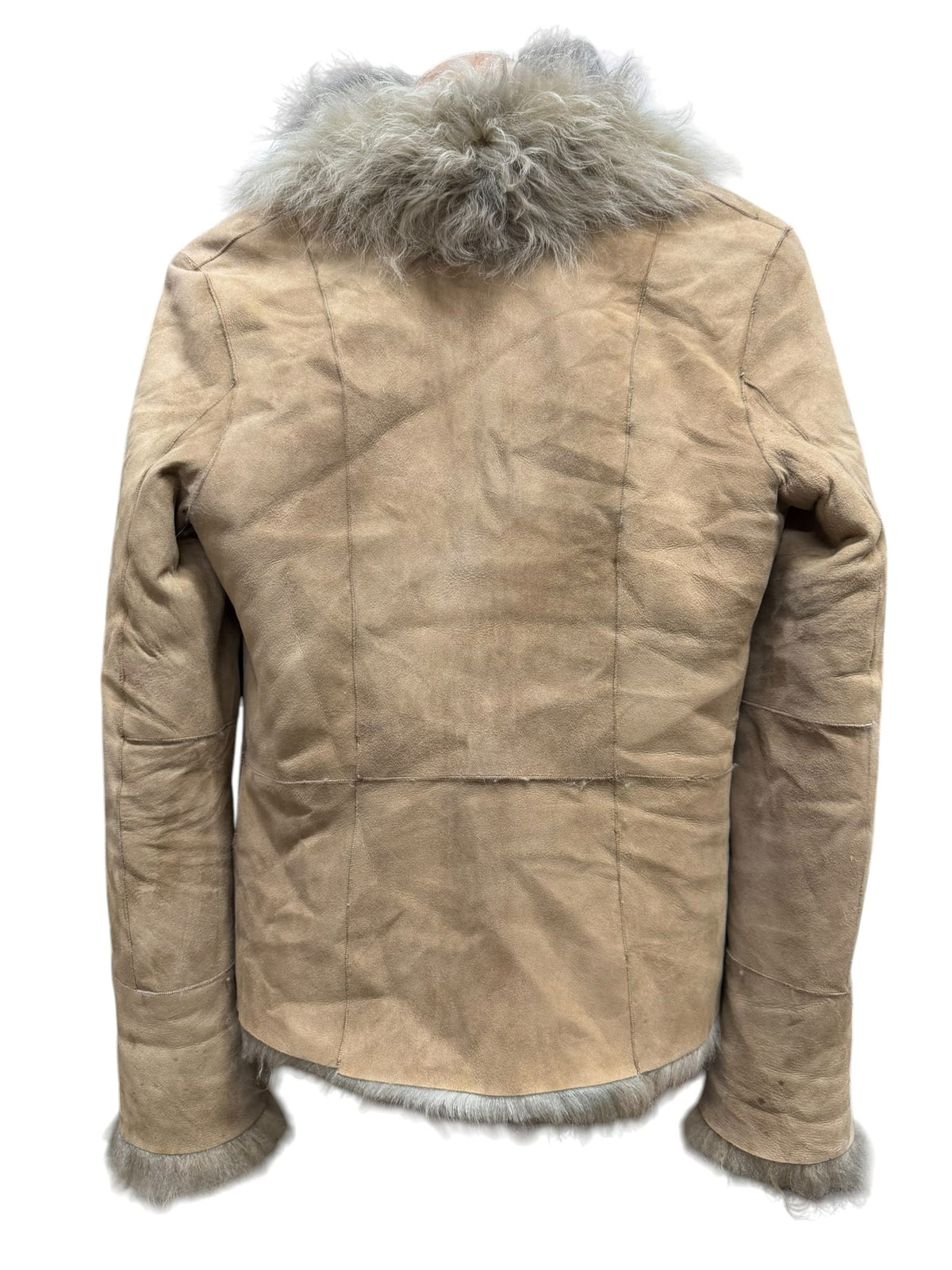 Vintage Lautreamont Beige Suede Fur Coat