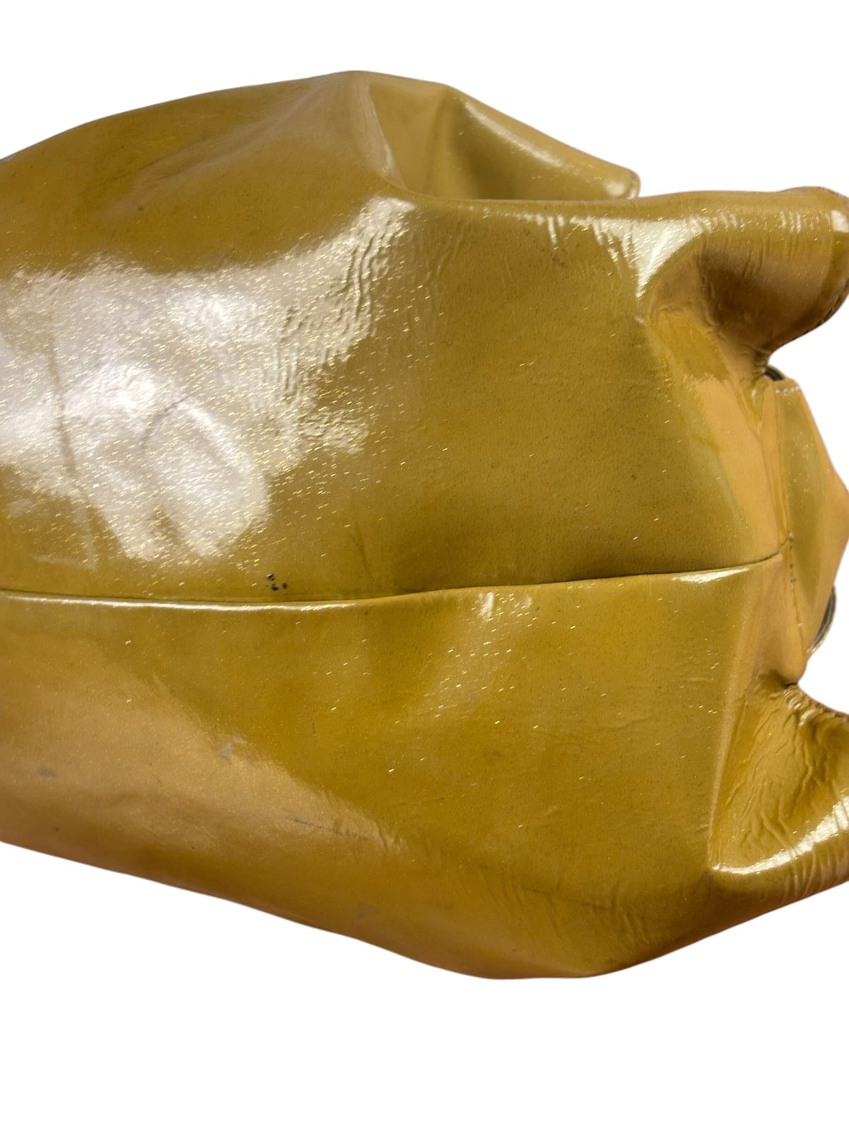 Loewe Anagram Patent Olive Leather Top Handle Bag