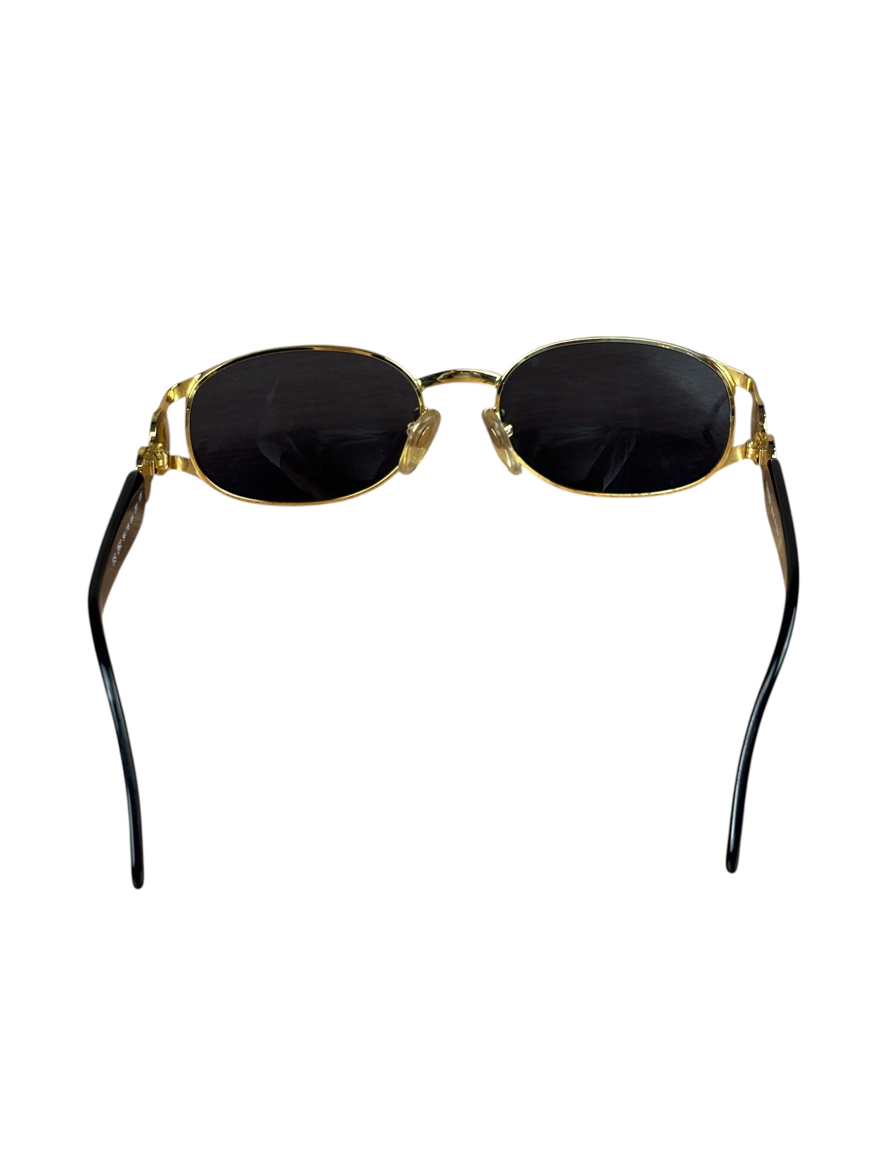 Fendi Gold/Blue Oval Metal Framed Sunglasses