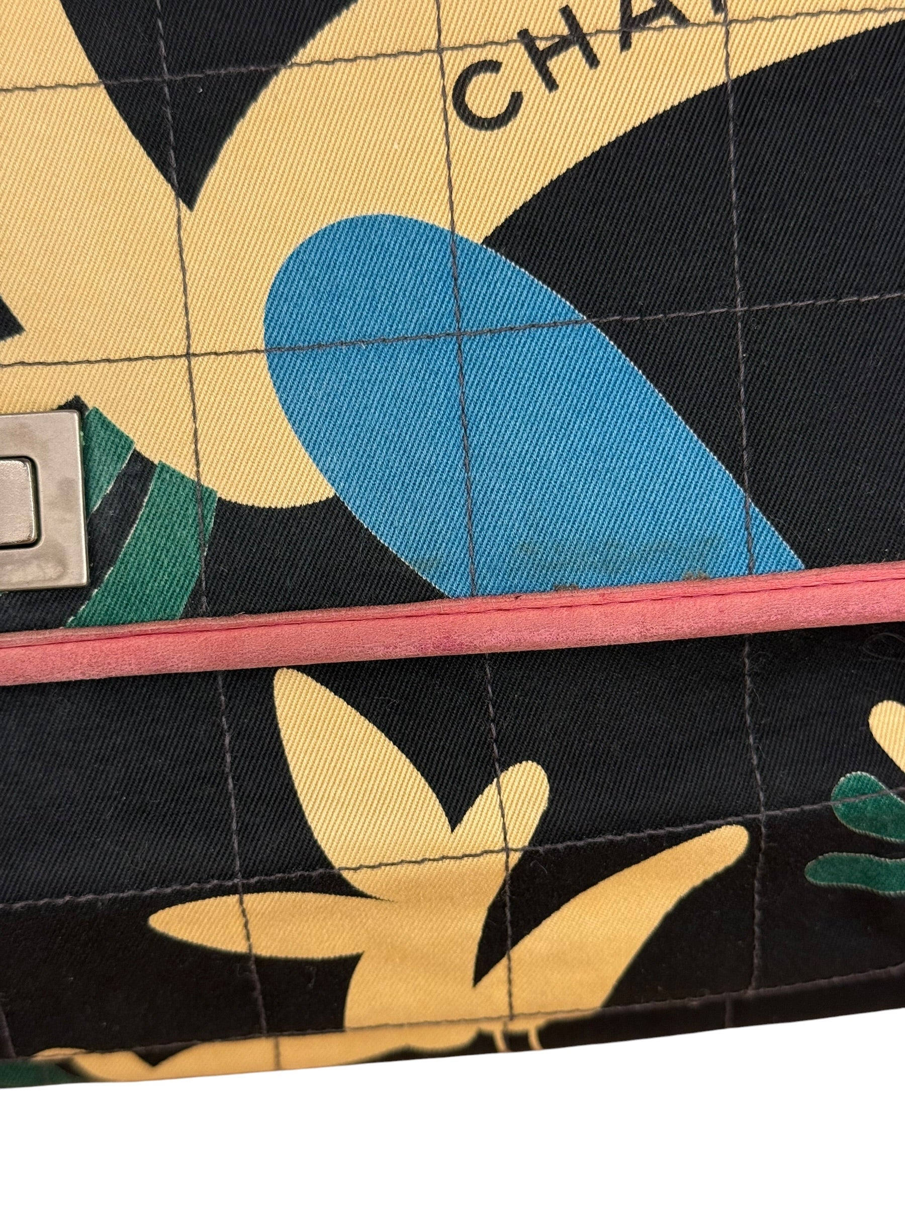 Chanel Multicolor Canvas Bird Print 2.55 Flap 2001