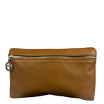 Longchamp Camel Leather Cosmetic Pouch