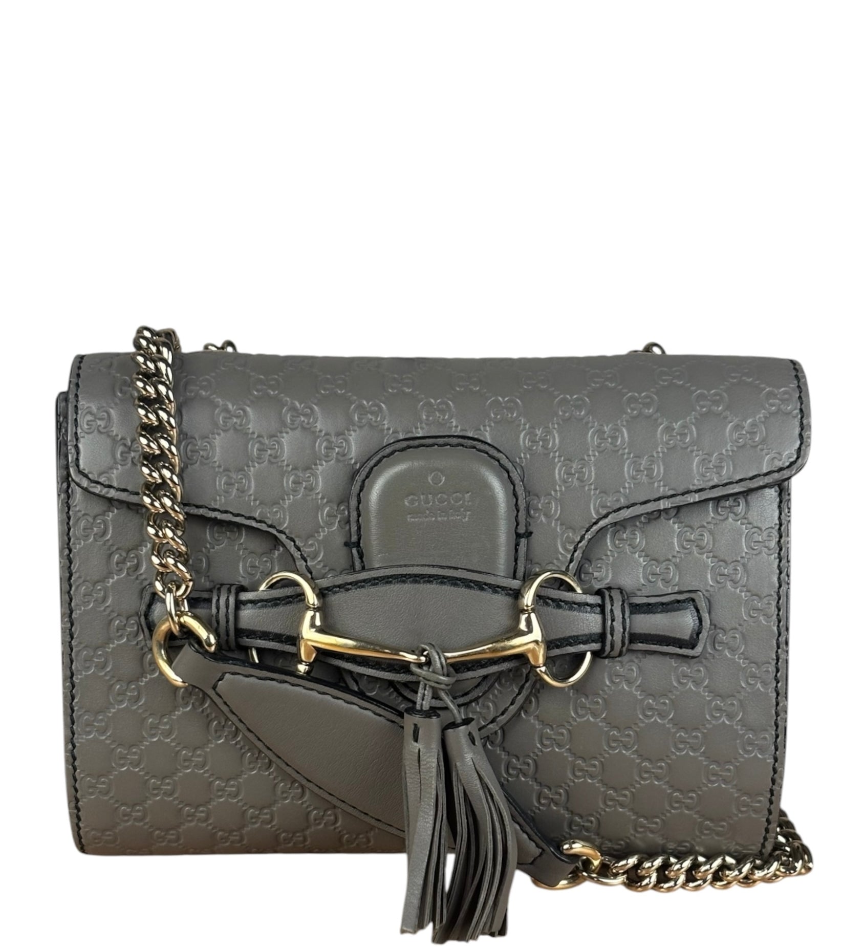 Gucci Emily GG Micro Shoulder Bag Grey