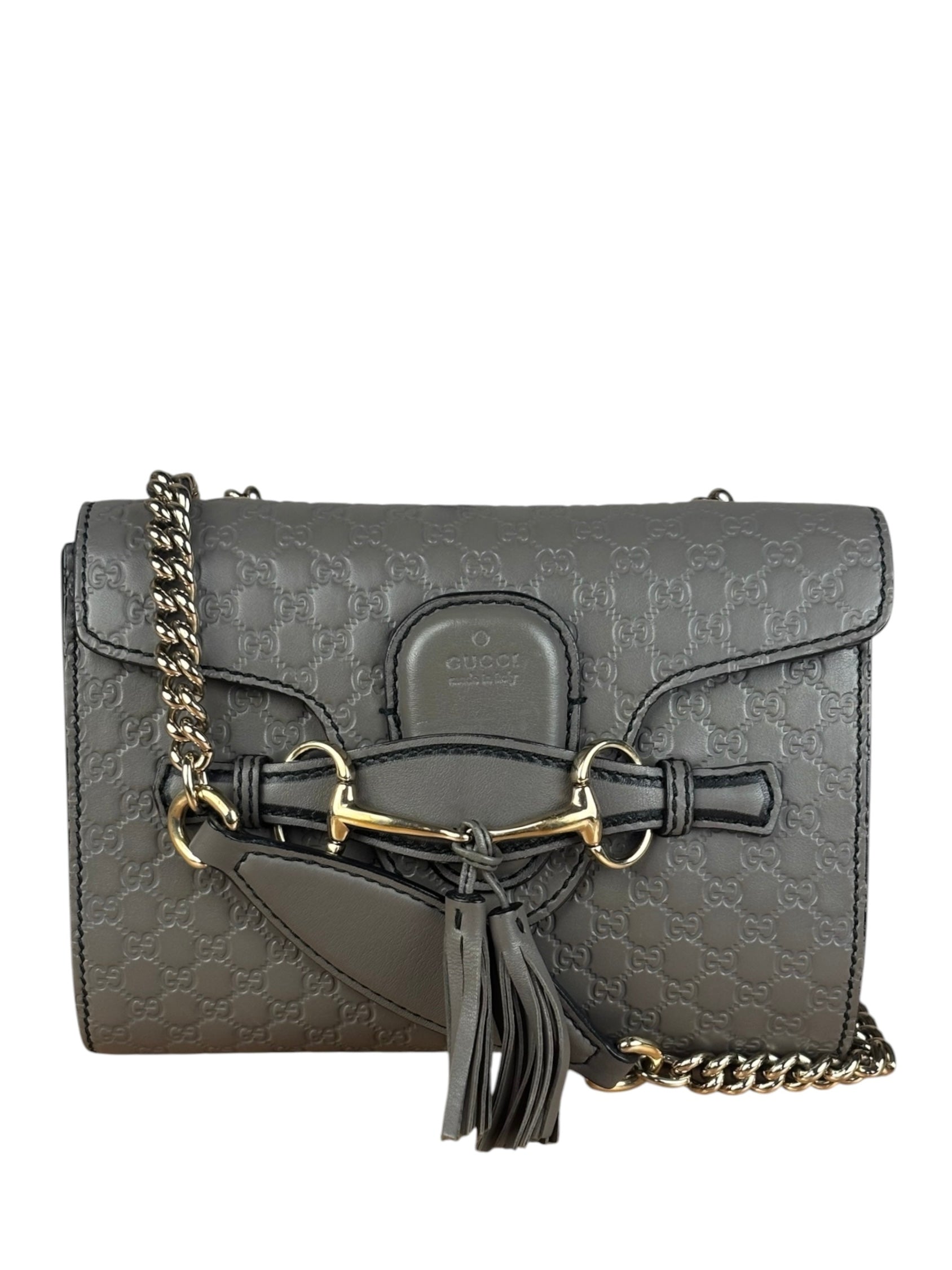Gucci Emily GG Micro Shoulder Bag Grey