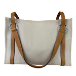 Hermes Beige/Brown Leather Trim Cabalicol Tote