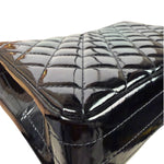 Chanel Black Quilted Patent Leather Top Handle 1996