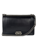 Chanel Black Calfskin Boy Flap Bag 2015