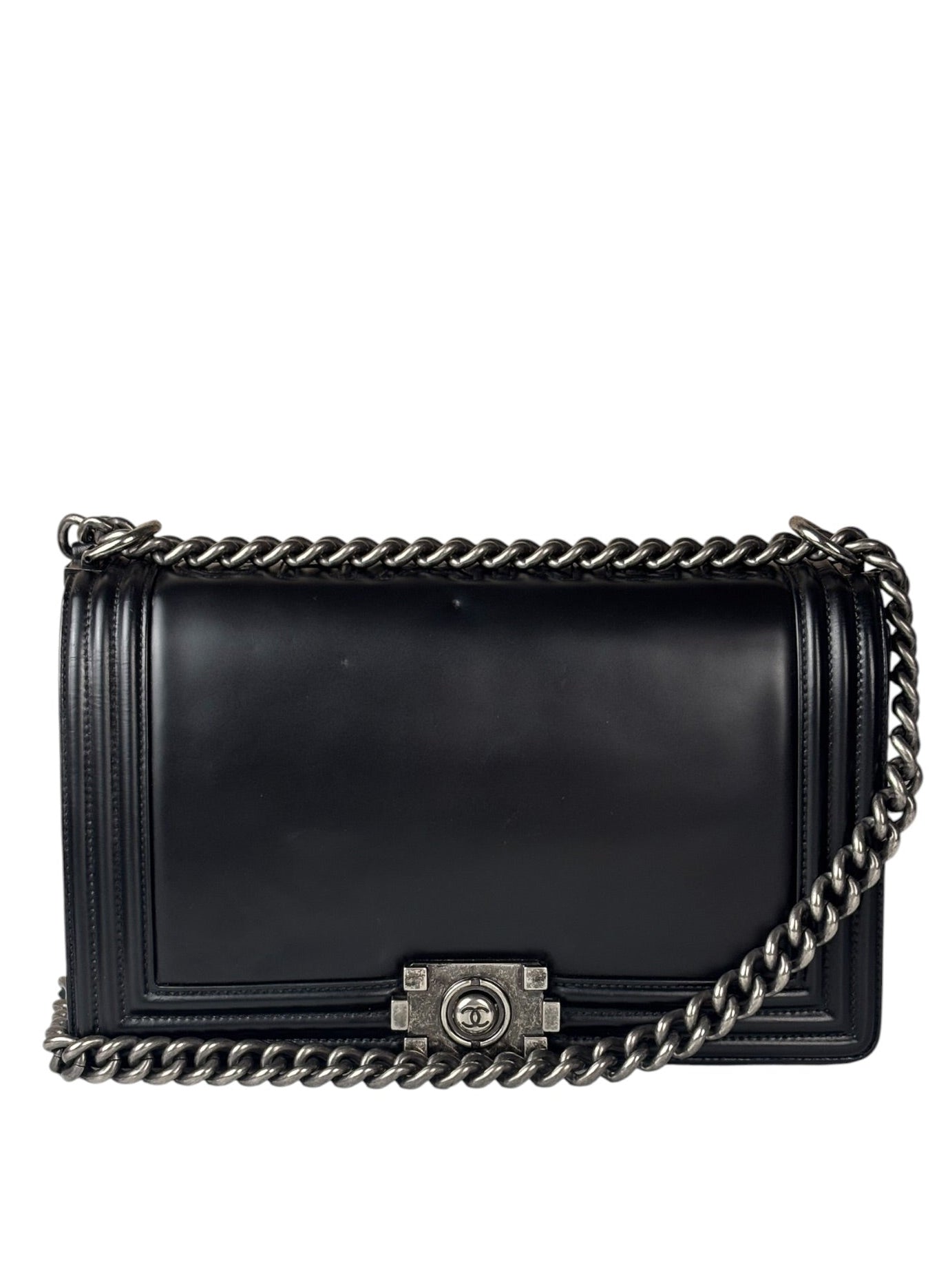 Chanel Black Calfskin Boy Flap Bag 2015