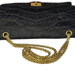 Chanel Black Matelasse Silk Double Flap Bag 2006