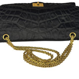 Chanel Black Matelasse Silk Double Flap Bag 2006