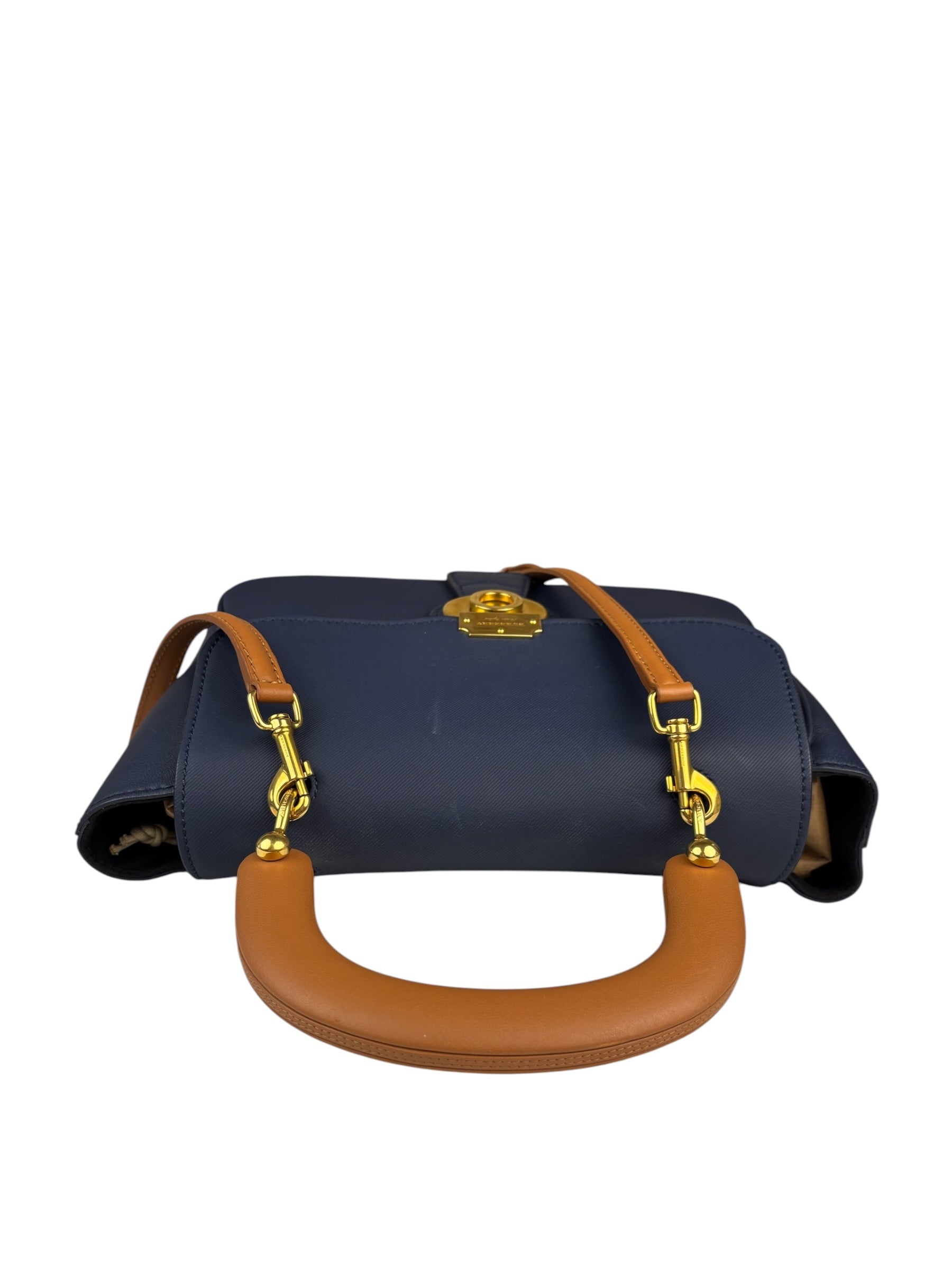 Burberry Navy Blue/Brown Dk88 Medium Two-Way Bag