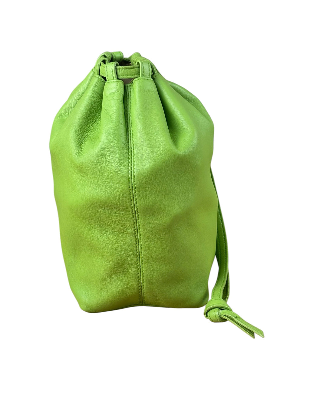 Celine Bright Green Leather Small Bucket Bag