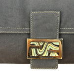 Fendi FF Wave Buckle Denim Baguette