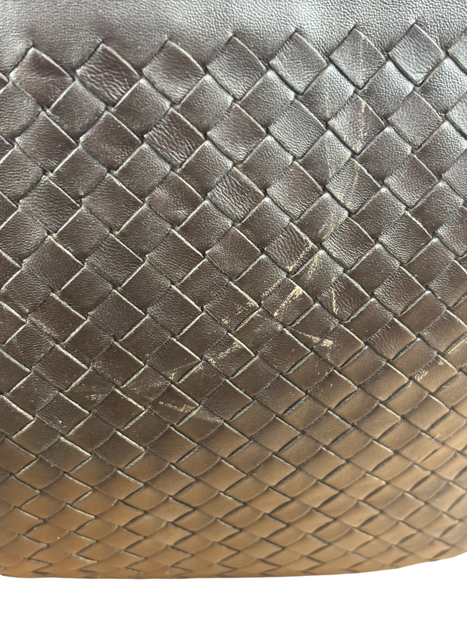 Bottega Veneta Chocolate Brown Leather Intercciato Tote Bag
