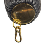 Loewe Leather Bracelet Pleated Pouch Bag Black