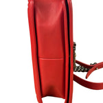 Chanel Red Quilted Lambskin Boy Flap Bag 2013