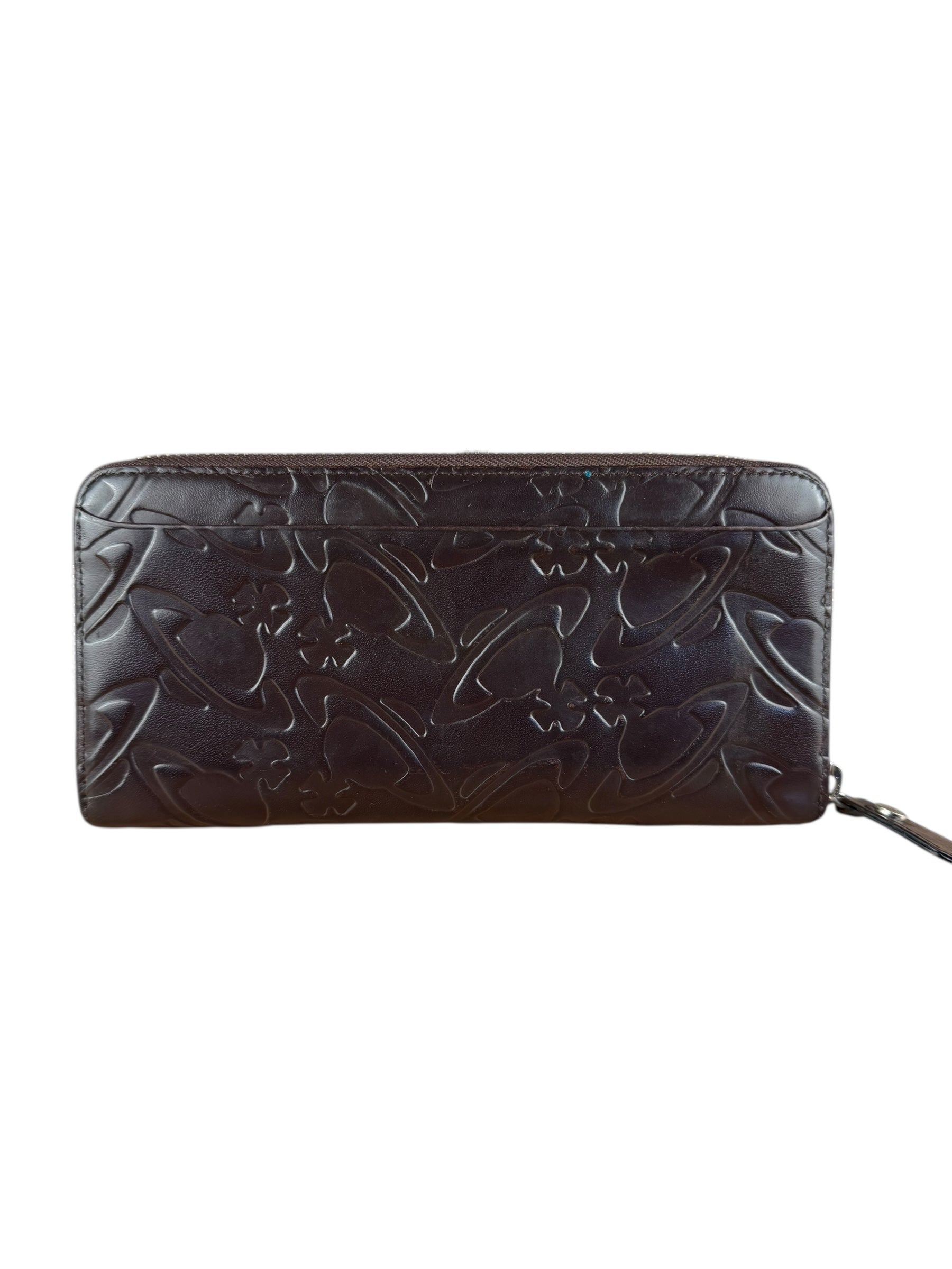 Vivienne Westwood Brown Leather Logo Zippy Wallet
