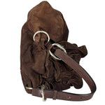 Yves Saint Laurent Brown Suede/Leather Trim Naja Rose Petal Hobo Bag
