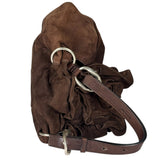 Yves Saint Laurent Brown Suede/Leather Trim Naja Rose Petal Hobo Bag