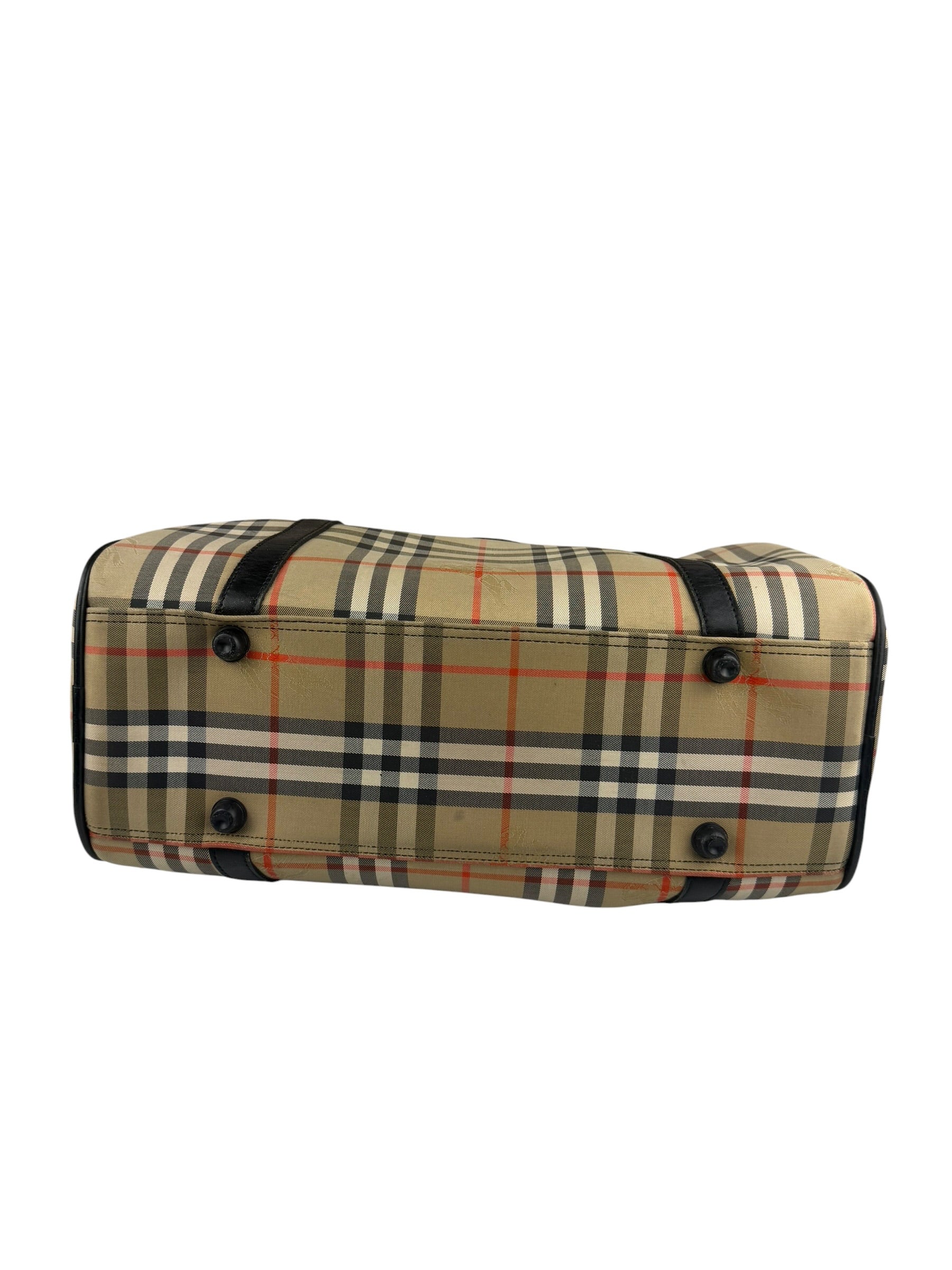 Burberry Vintage Haymarket House Small Boston Bag