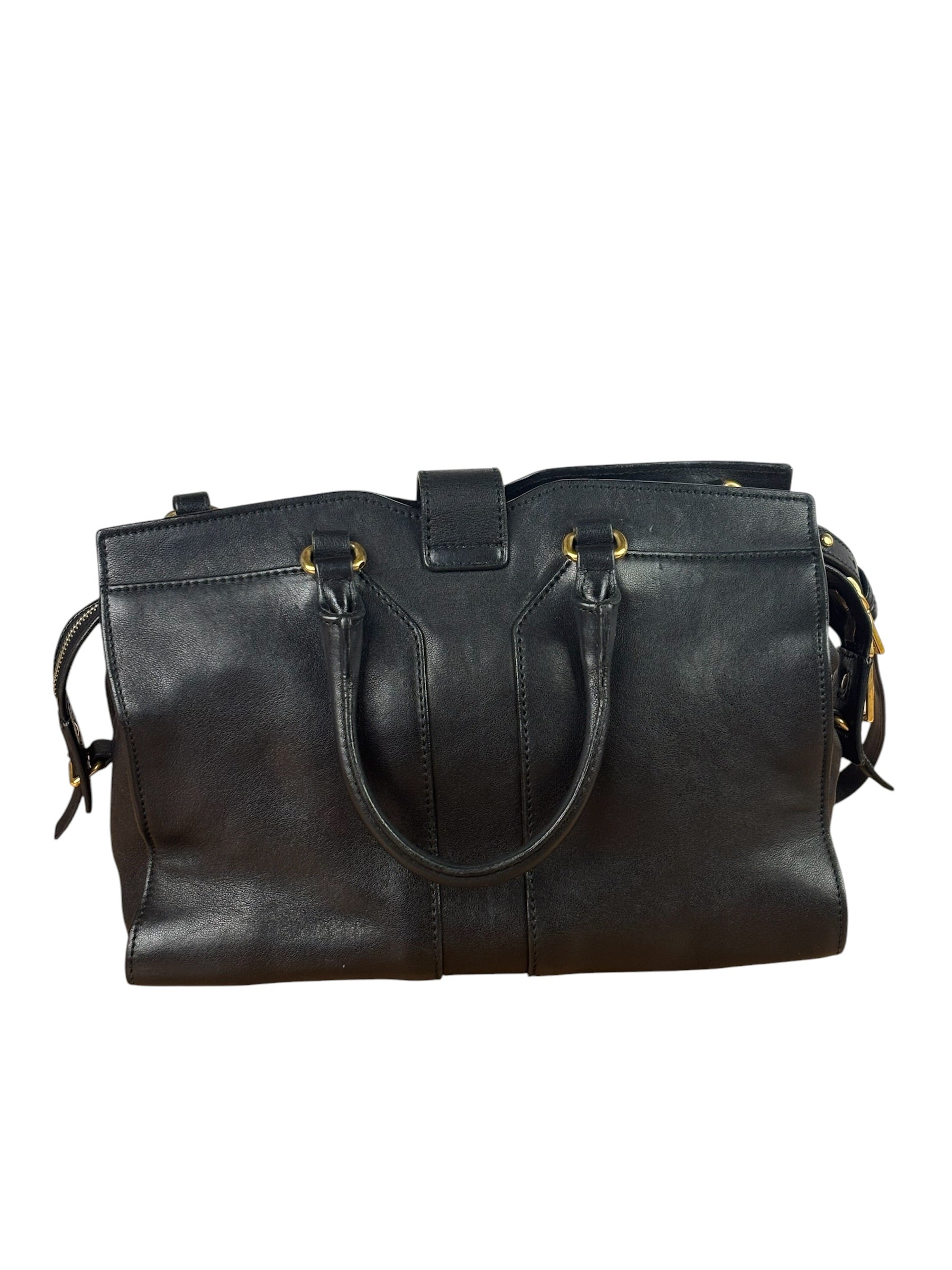 YSL Black Leather Cabas Chyc 2Way