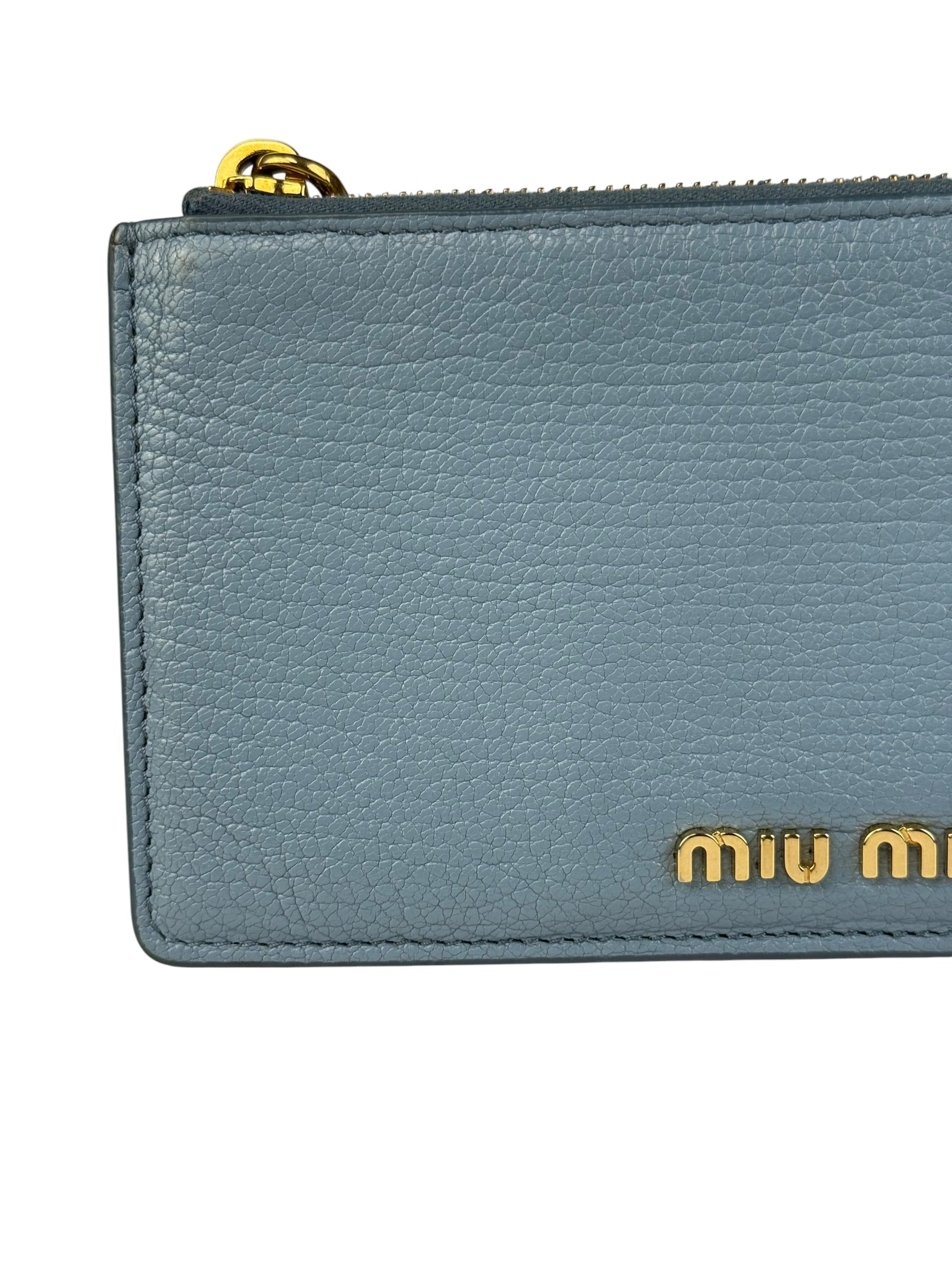 Miu Miu Vintage Blue Zip Cardholder