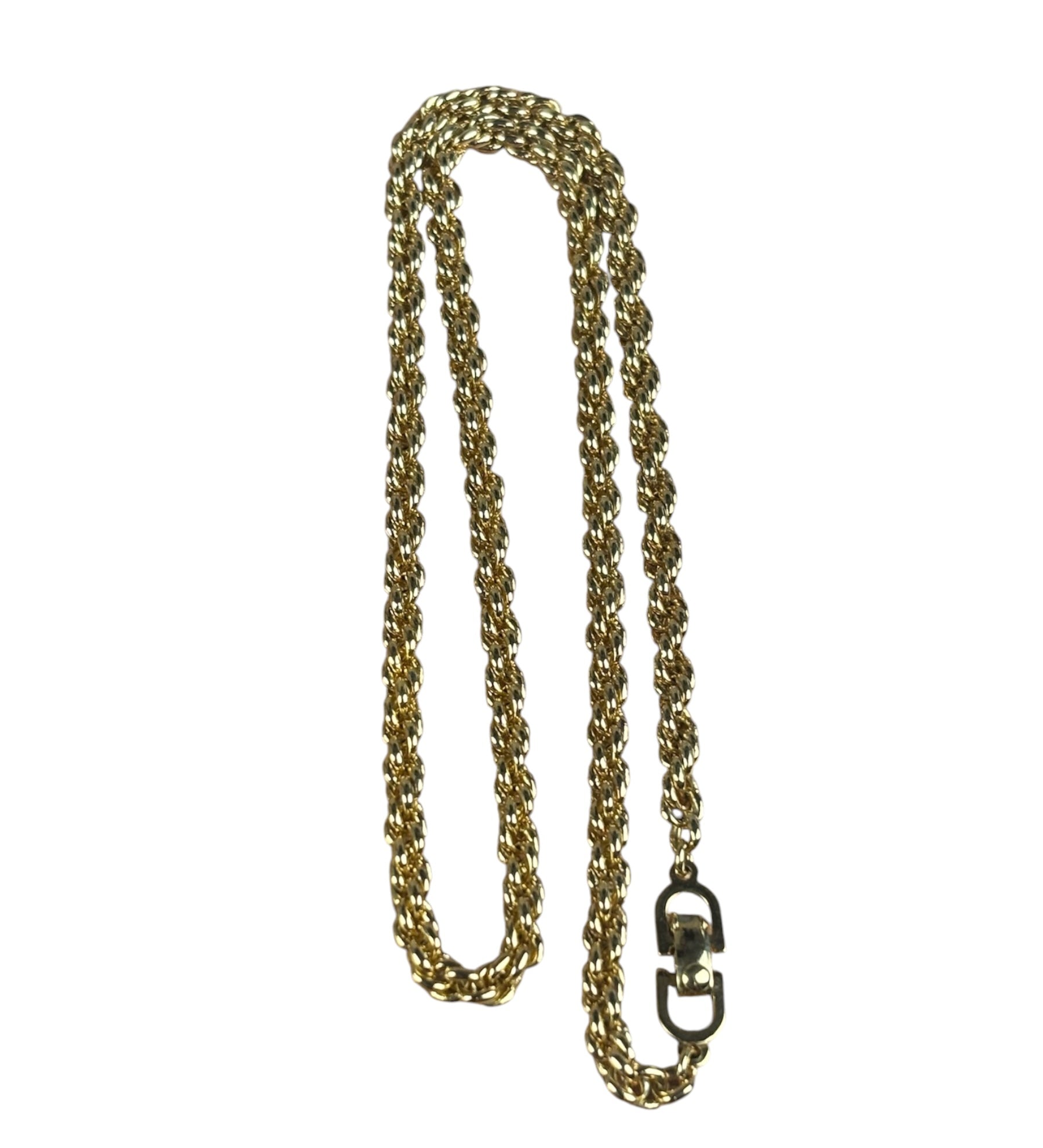 Christian Dior Vintage Classic Gold Twist Rope Chain
