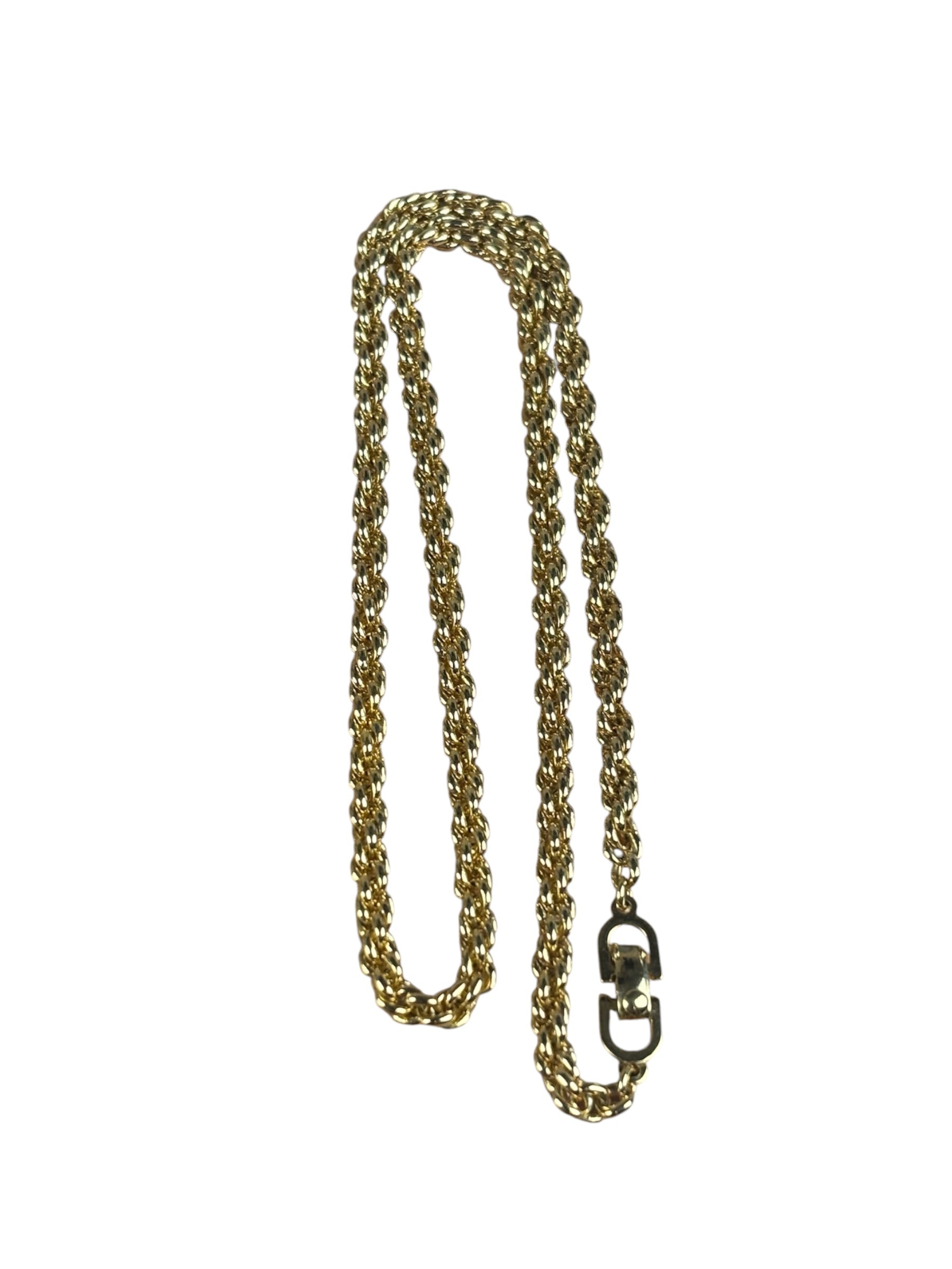 Christian Dior Vintage Classic Gold Twist Rope Chain