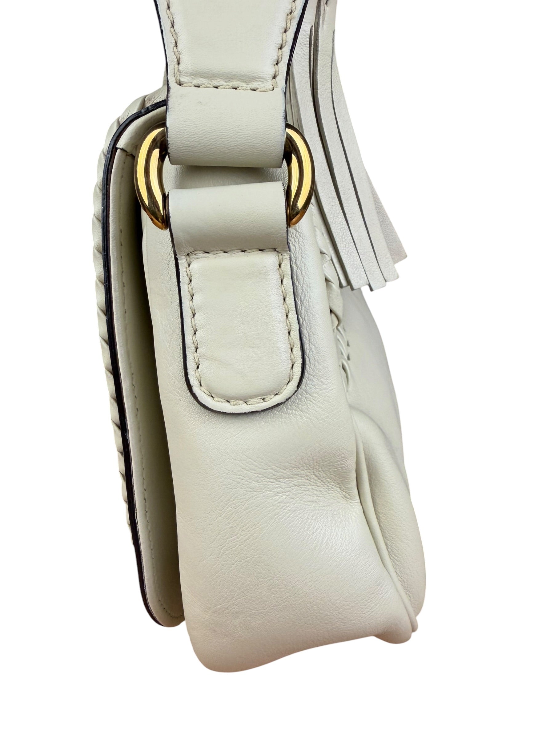 Gucci Limited Edition White Leather Marrakech Satchel Shoulder Bag