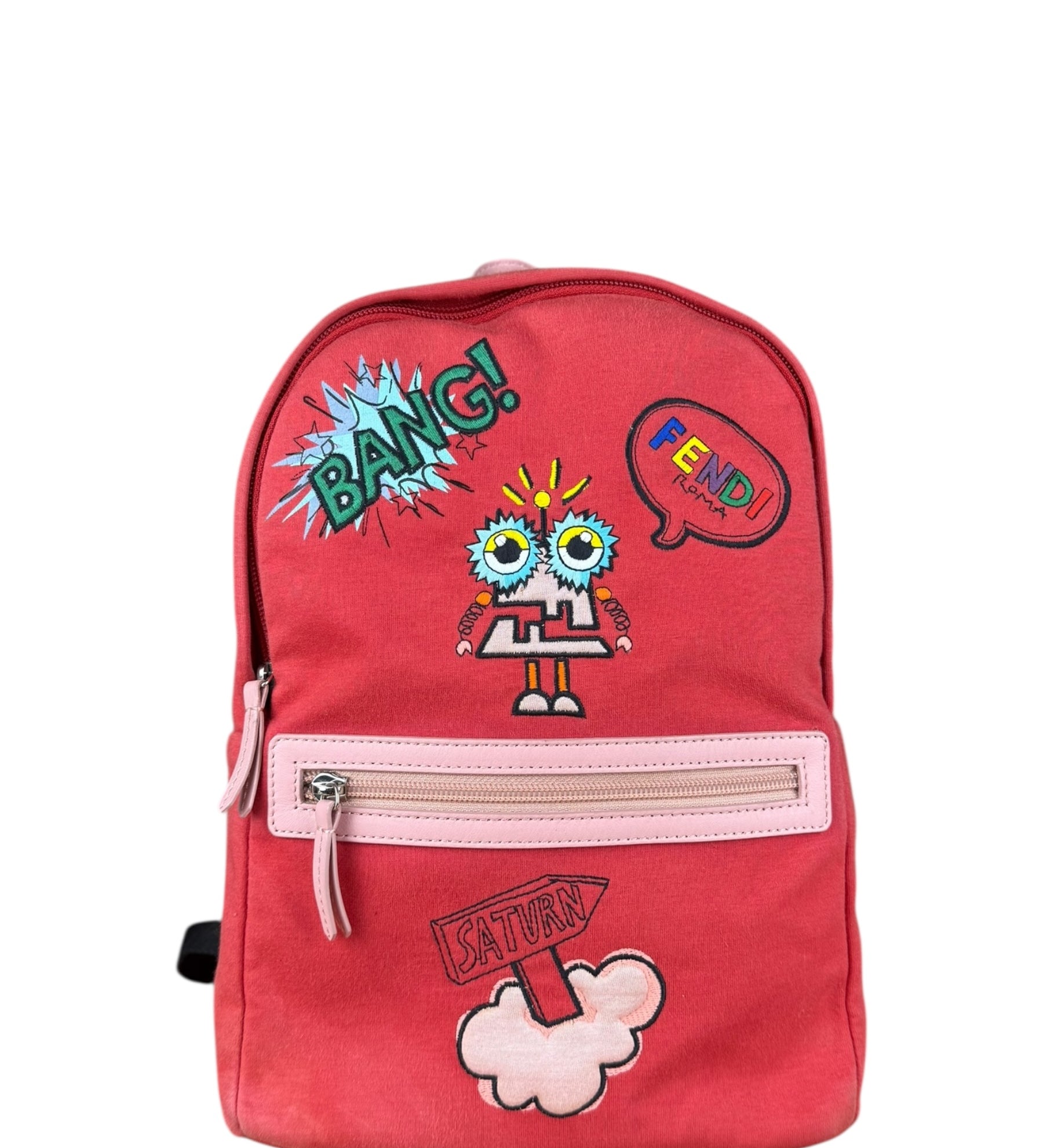 Fendi Red Patch Cloth Mini Backpack