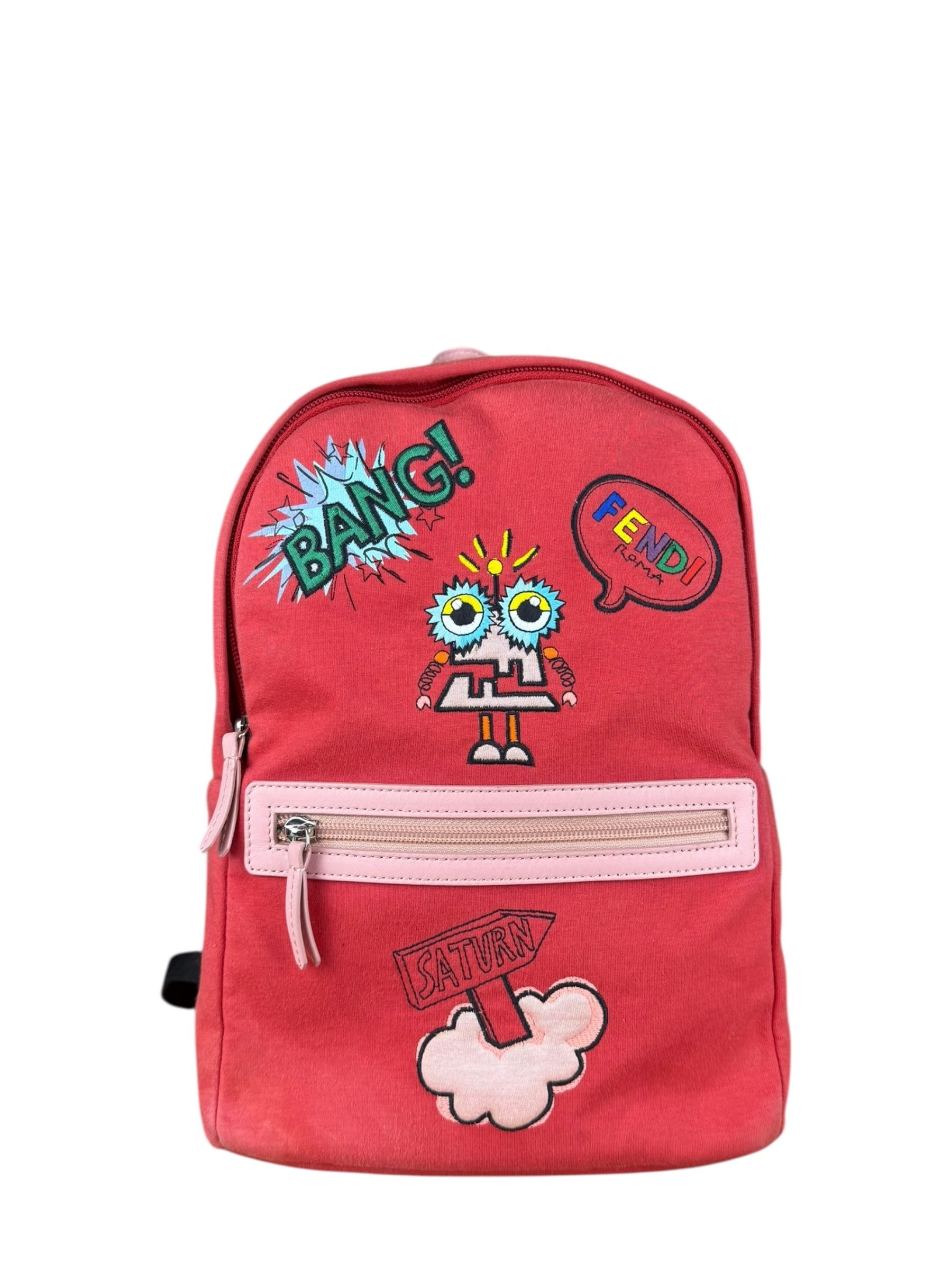 Fendi Red Patch Cloth Mini Backpack