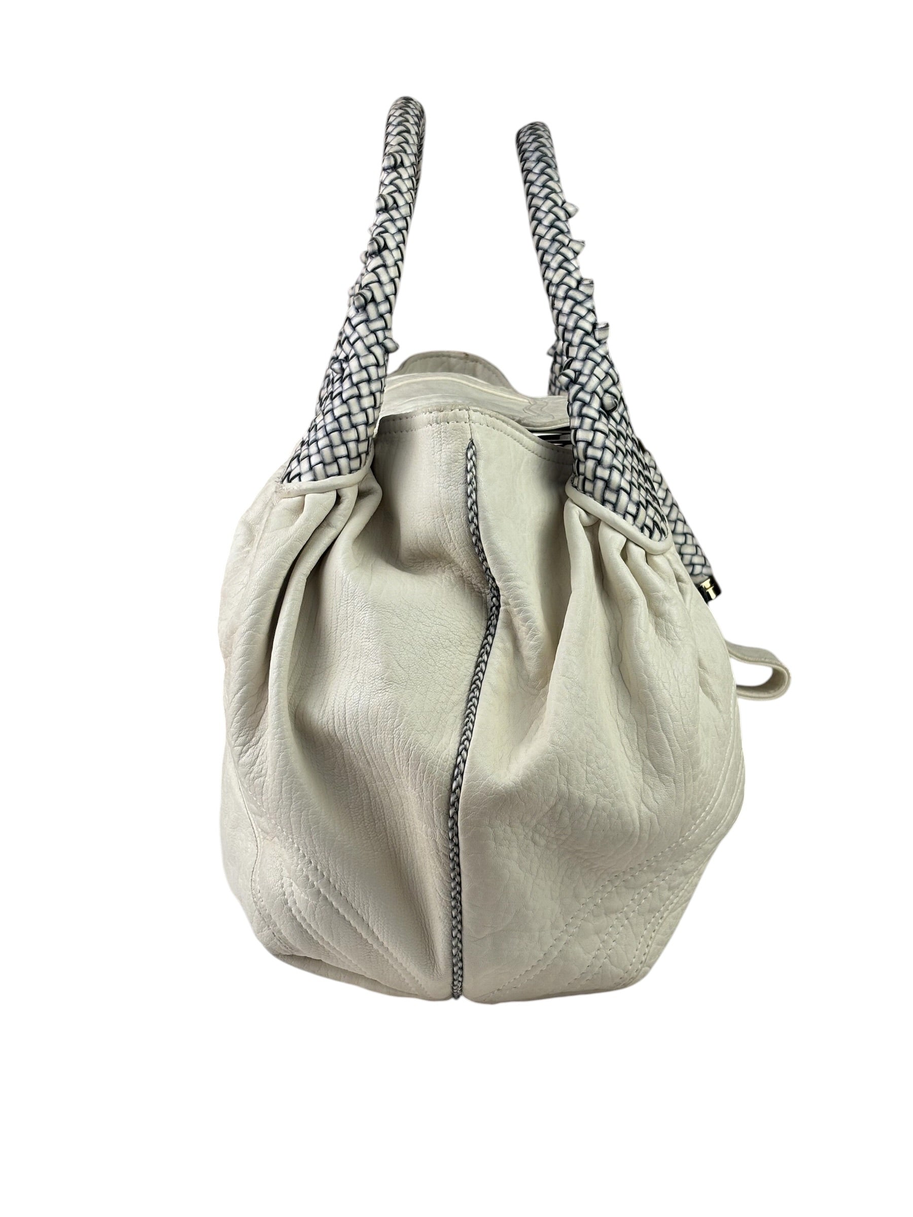 Fendi Vintage White Nappa Leather Spy Shoulder Bag