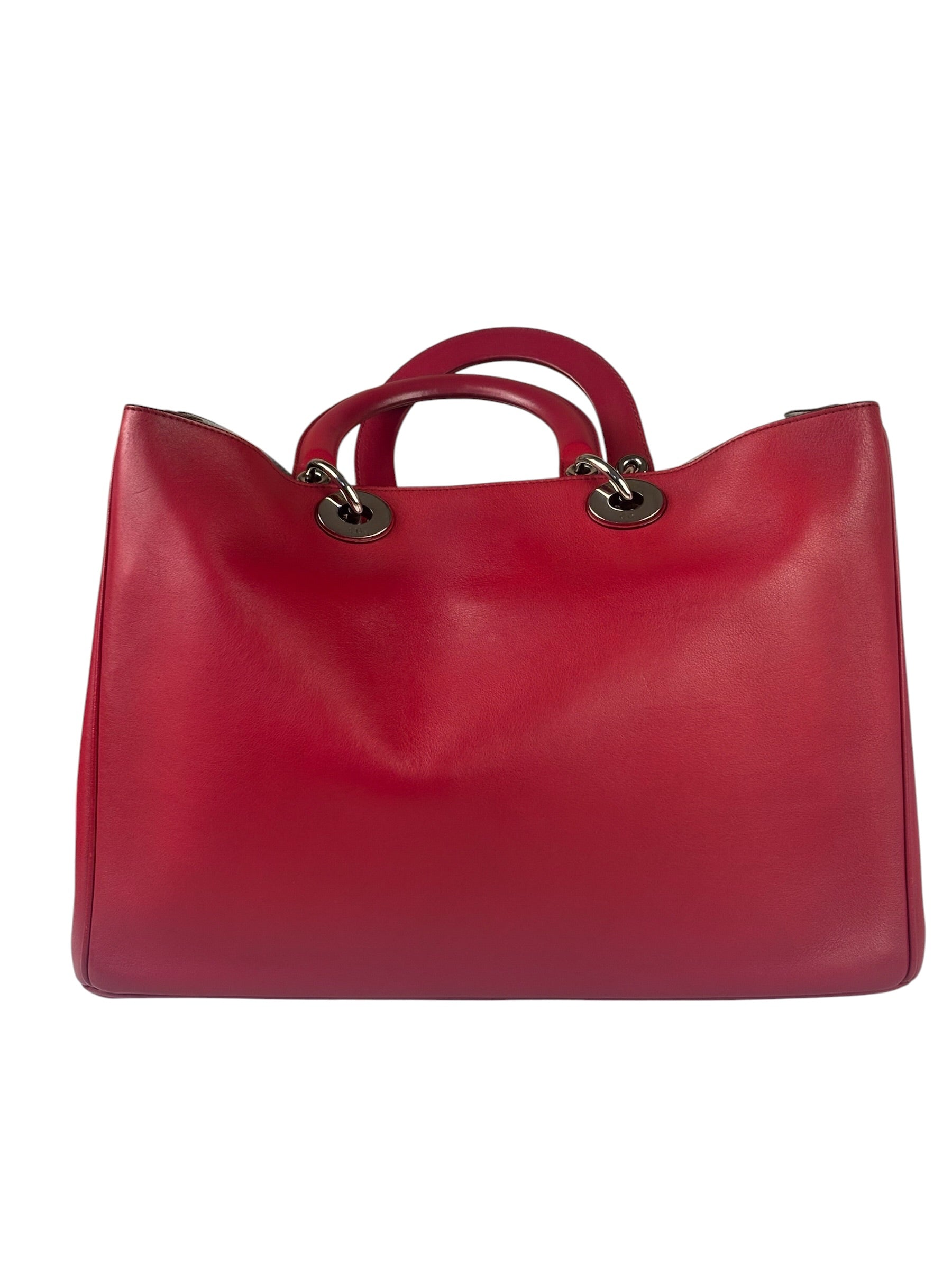 Christian Dior Red Leather Diorissimo Tote