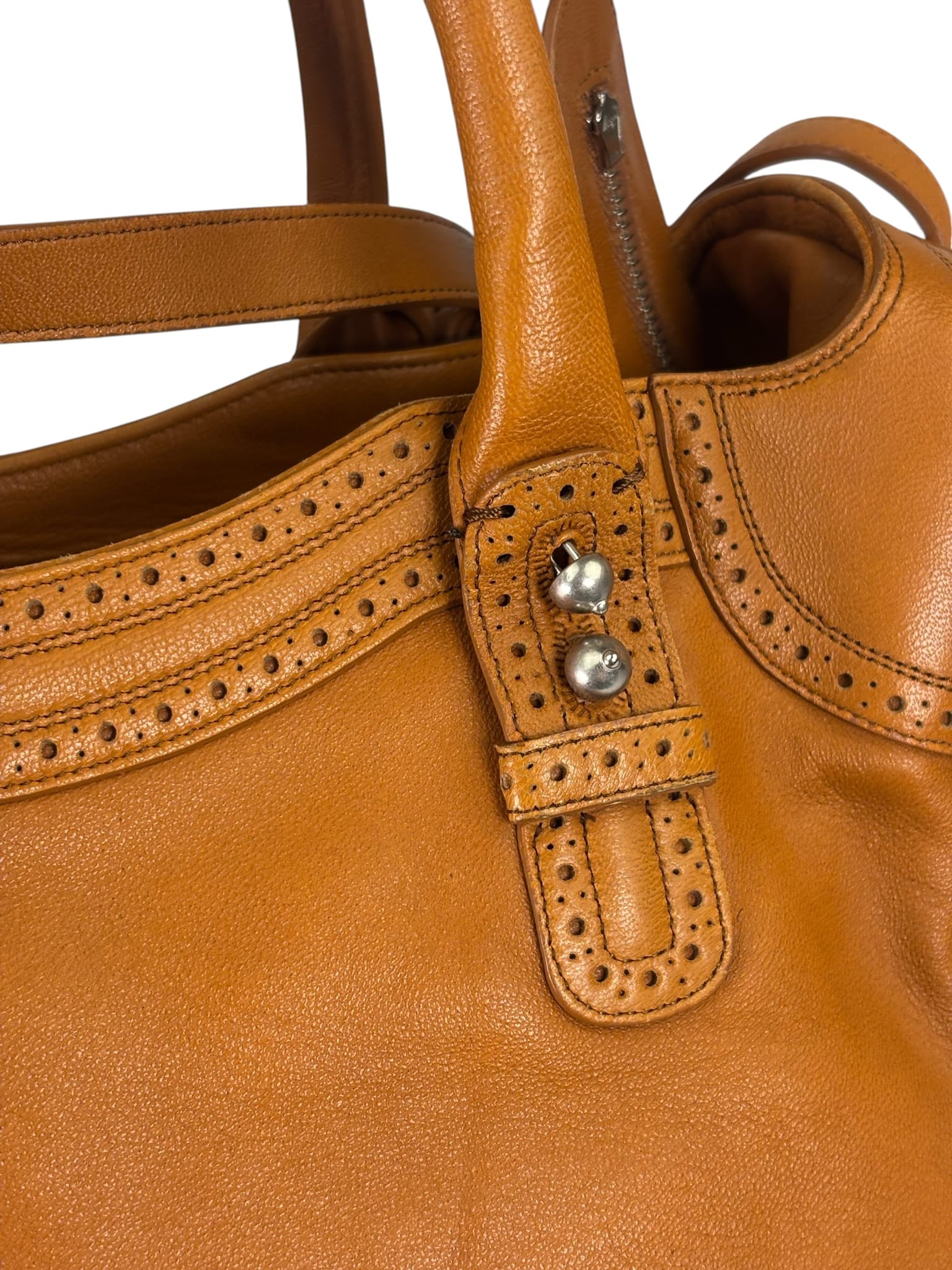 Balenciaga Brown Lambskin Riva Velo Two-Way Bag