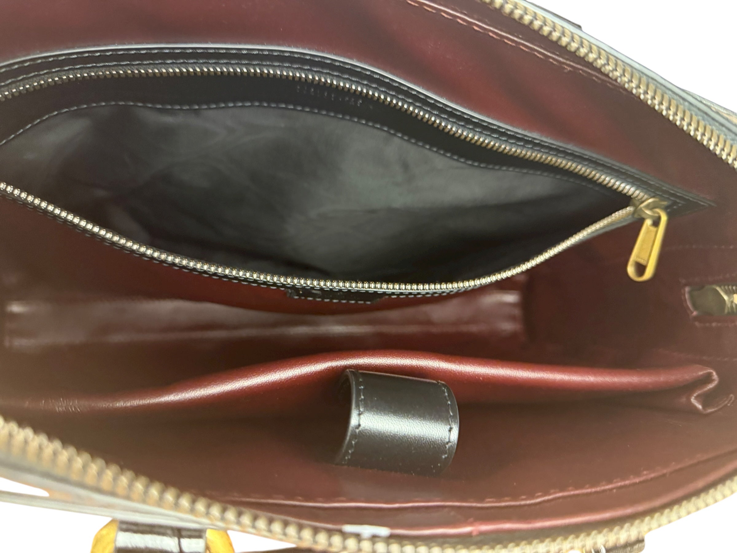 Gucci Croc-Trim Leather Briefcase